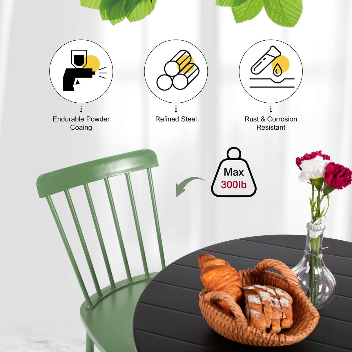 Outdoor Windsor Style Metal Side Chair