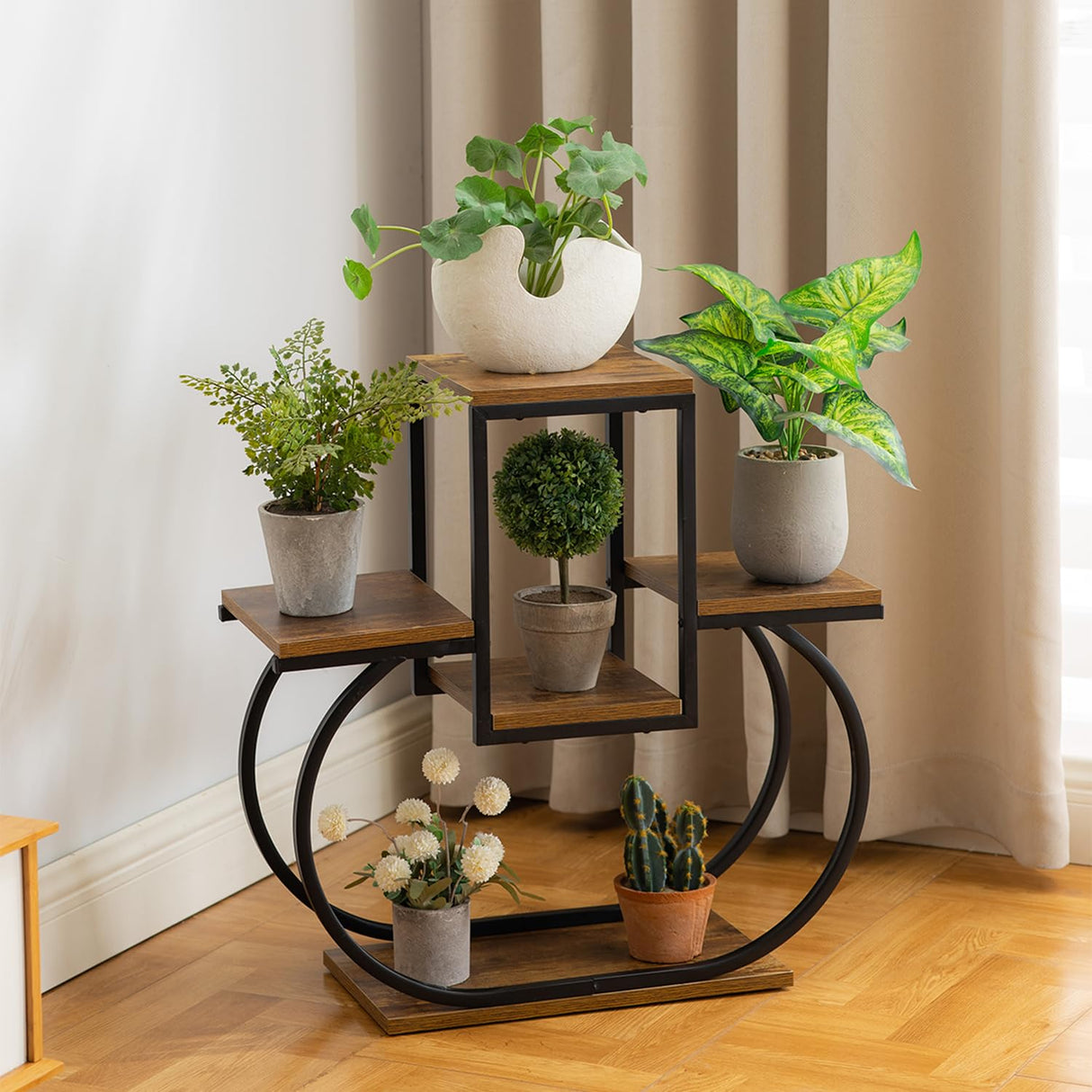 HeartStyle 4-Tier Plant Stand – Elegant Wrought Iron Display Rack