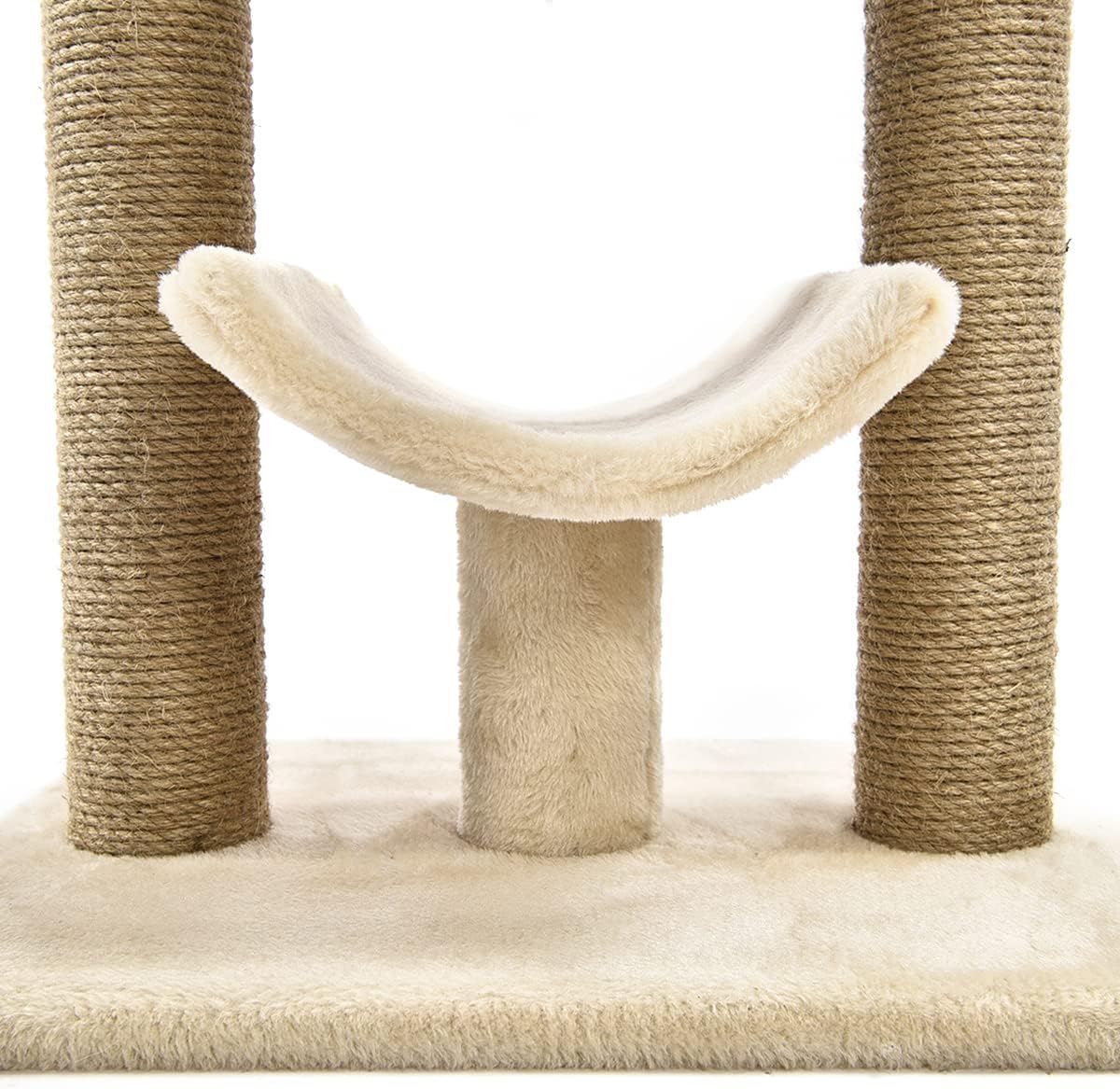 Top Platform Cat Tree With Scratching Post - 18 x 14 x 22 Inches, Beige