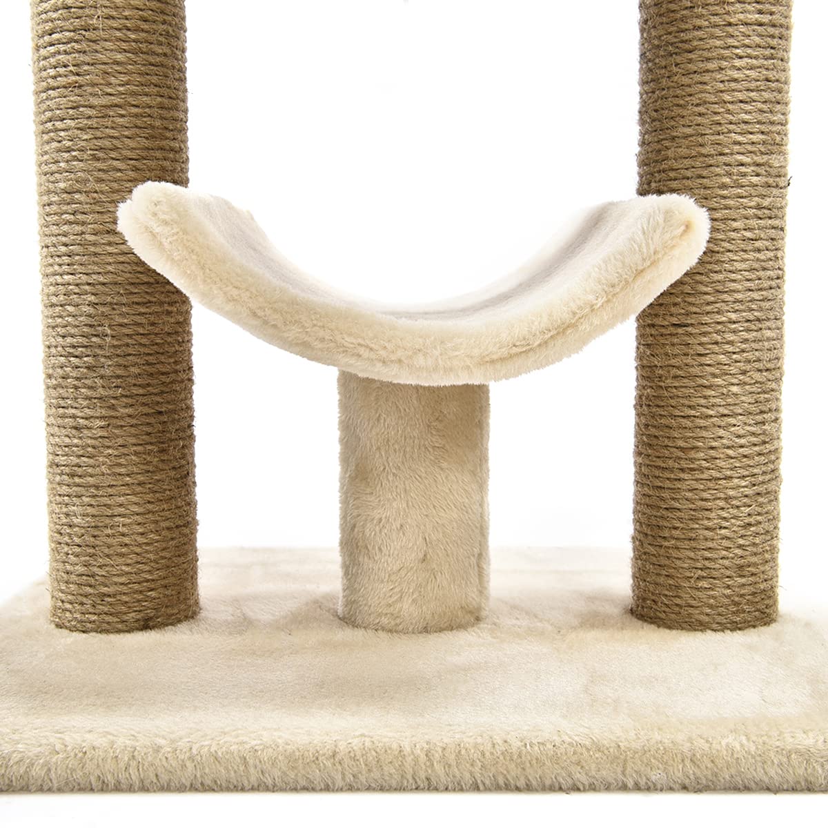 Top Platform Cat Tree With Scratching Post - 18 x 14 x 22 Inches, Beige