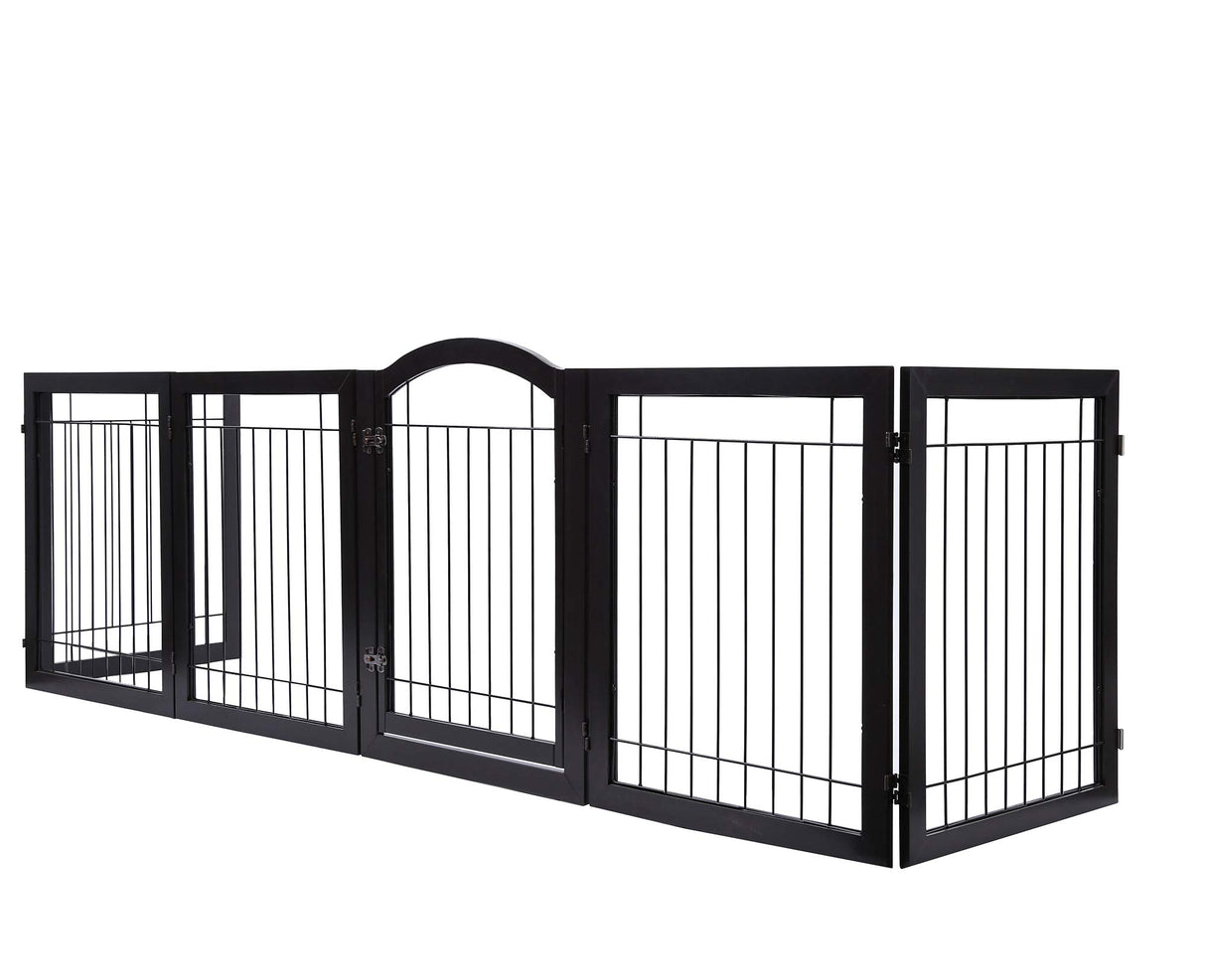 144-inch Extra Wide 30-inches Tall Dog gate with Door Walk Through, Freestanding Wire