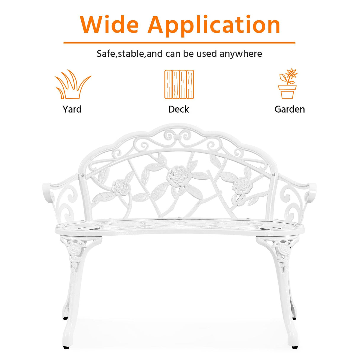 Patio Garden Bench Park Bench Outdoor Benches, Aluminium Patio Yard Bench
