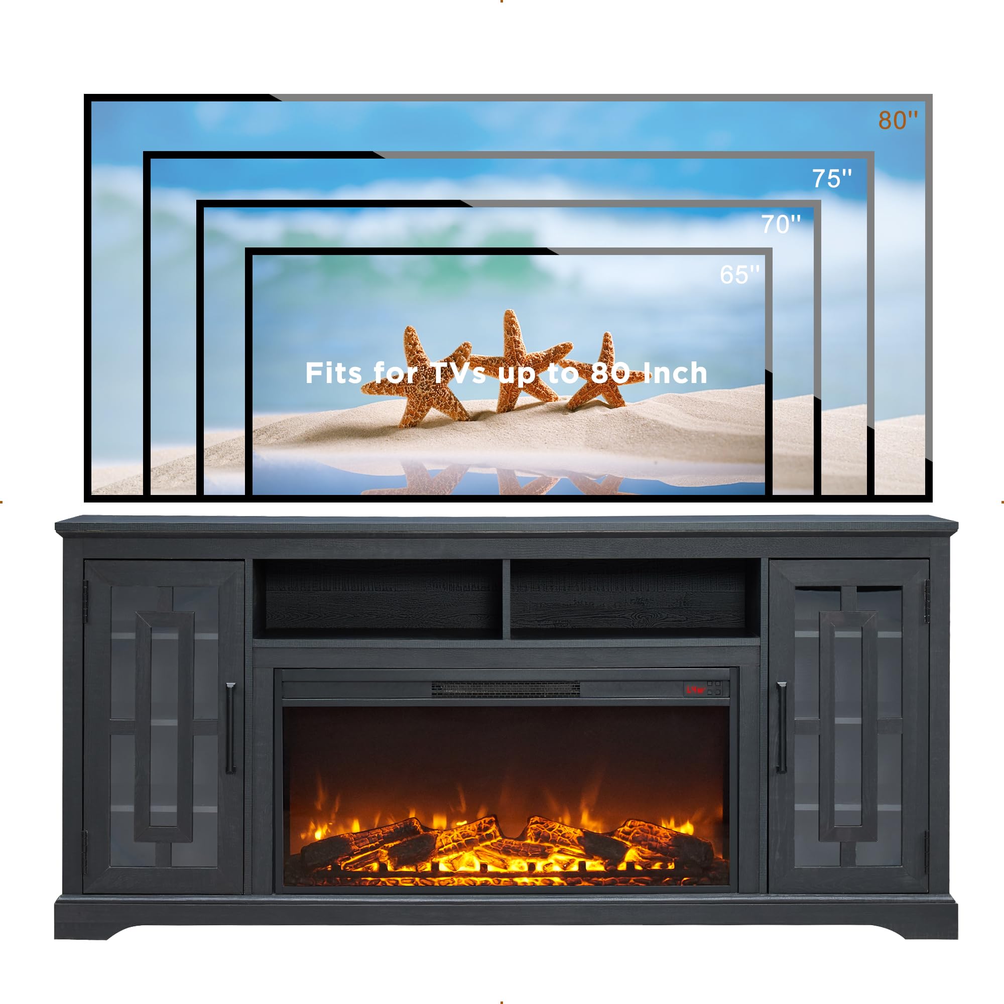 Electric Fireplace for 75 80 Inch TV