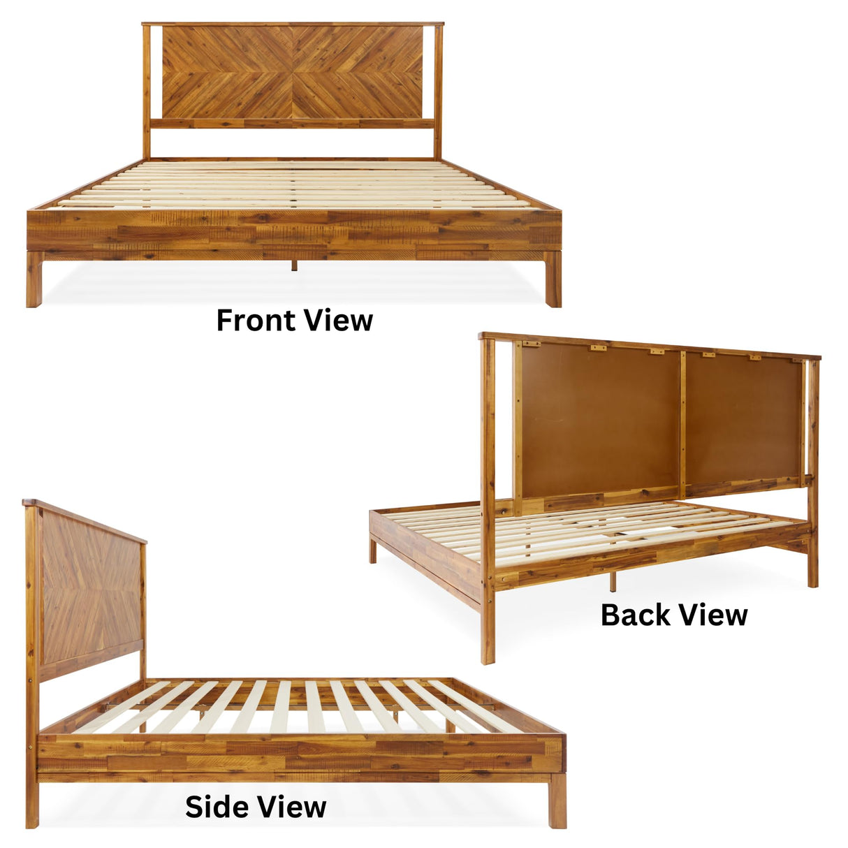 Vivian 14 Inch Deluxe Bed Frame with Headboard