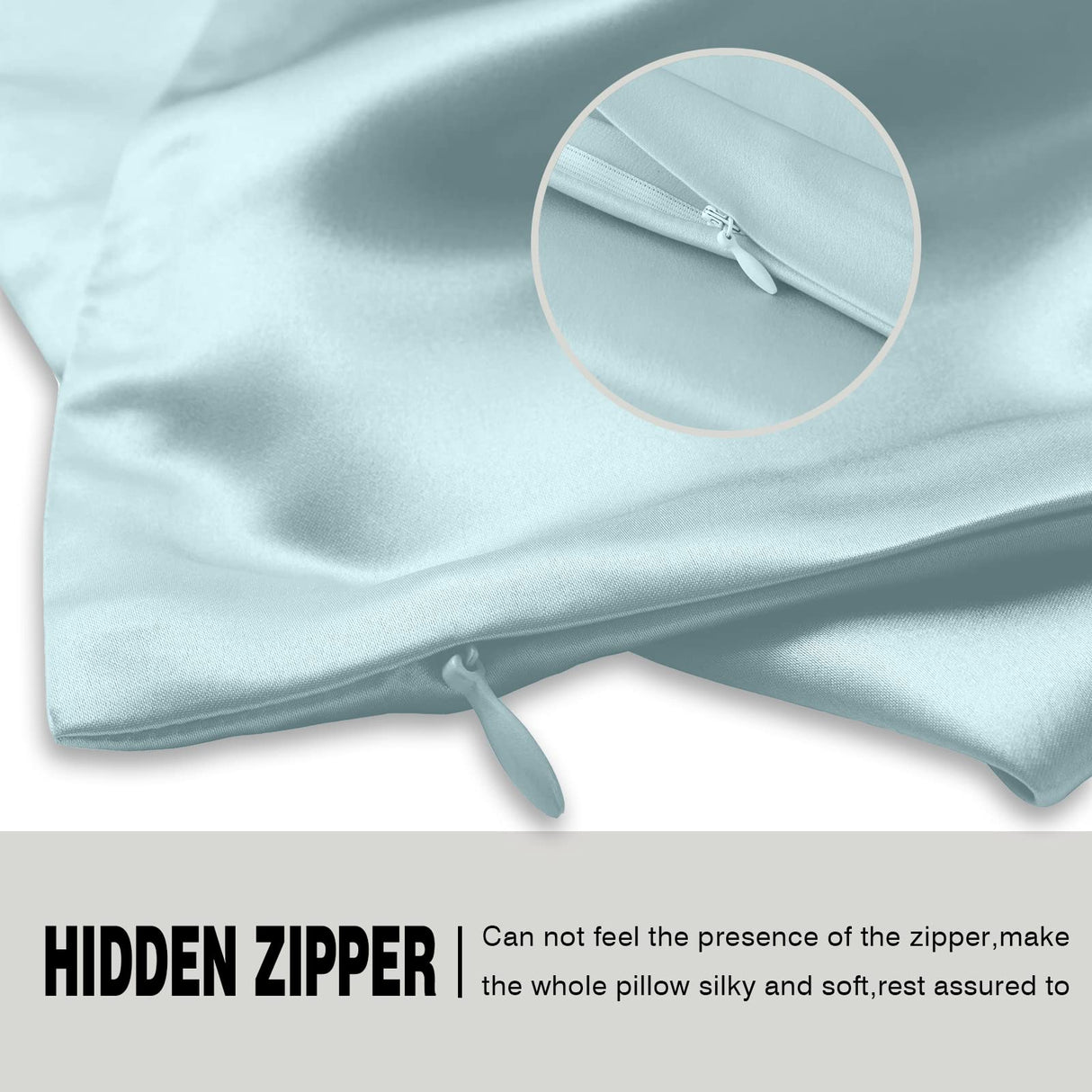 Mulberry Silk Pillowcase for Hair and Skin Standard Size 20"X 26" with Hidden Zipper