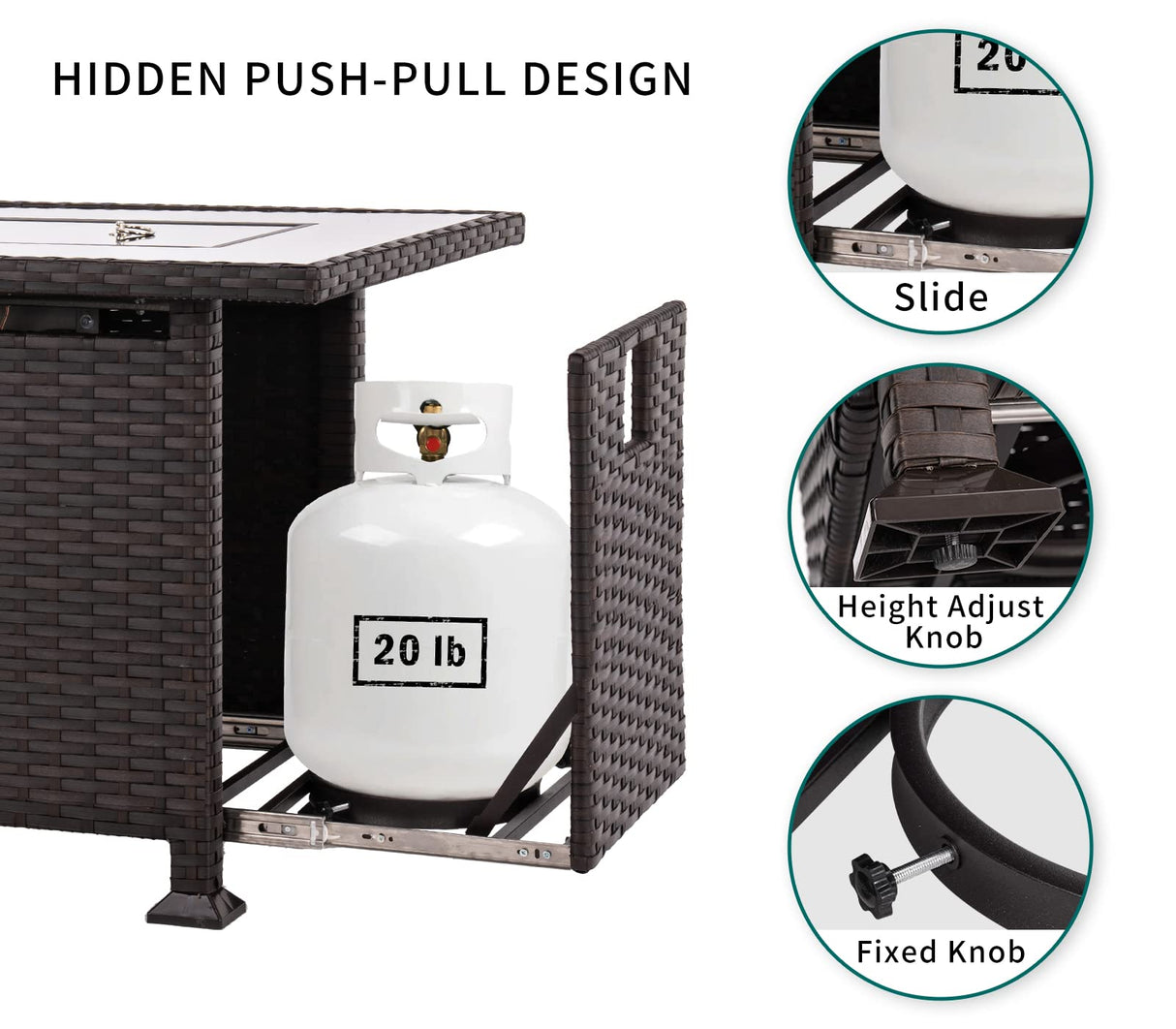 Gas Fire Pit Table, Outdoor Patio Furniture Sofa Sectional