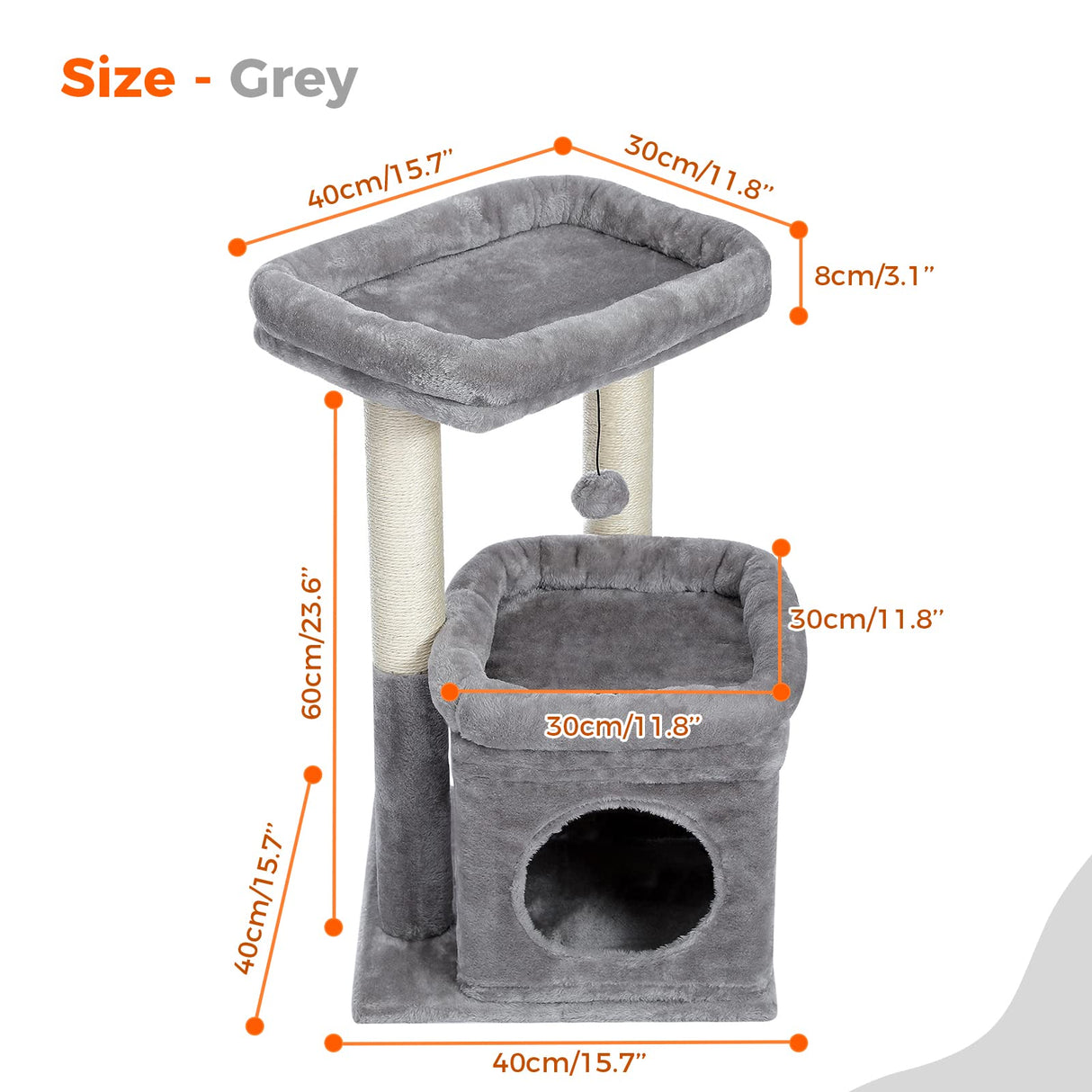 Cat Tree Tower for Indoor Cats with Private Cozy Cat Condo