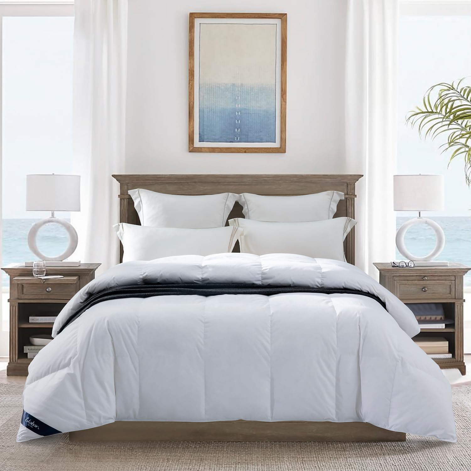 Ultra-Soft Lightweight Down Feather Comforter  Breathable Thin Blanket Duvet Insert