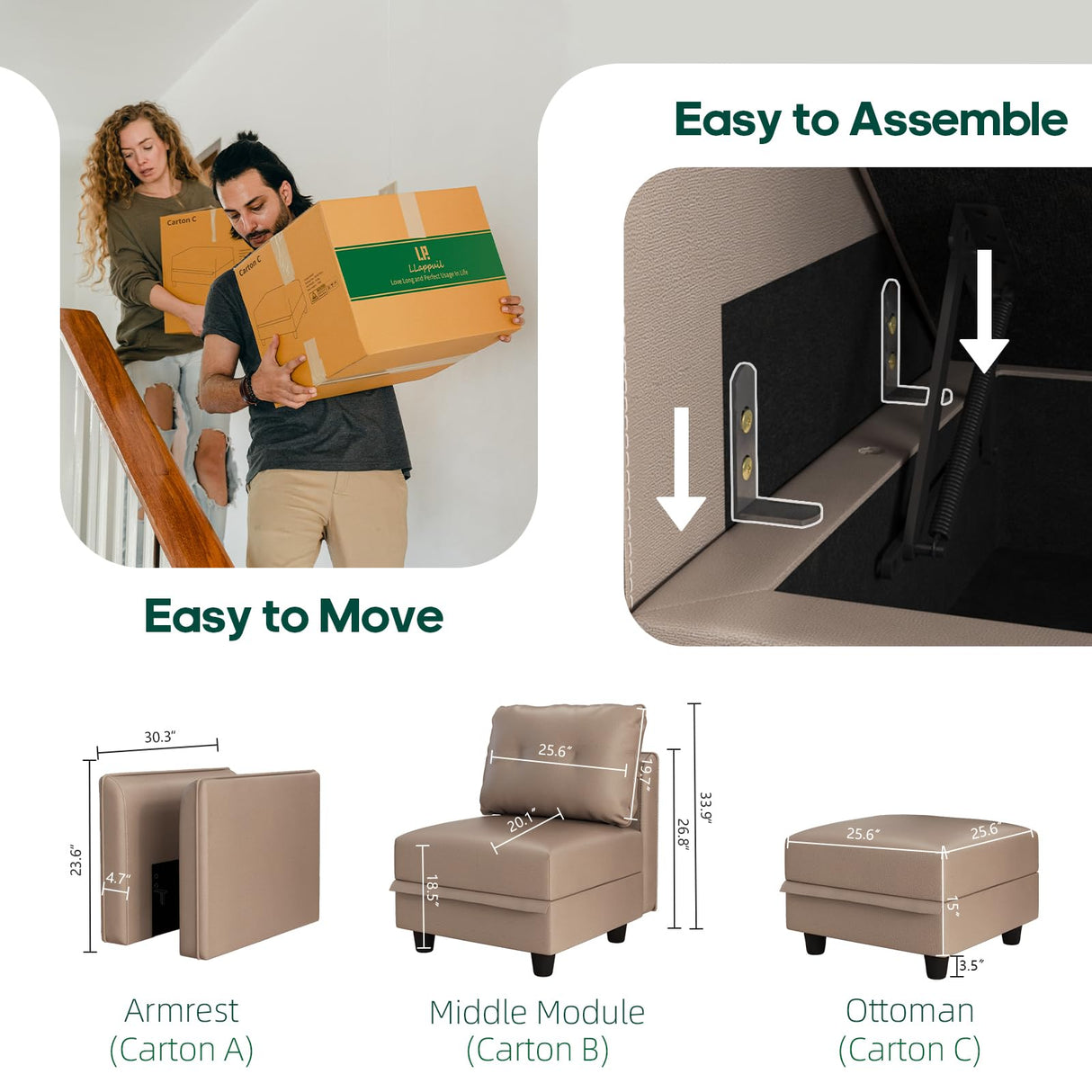 Sofa with Storage Large Faux Leather Fabric Waterproof 11 Seater Sectional Couch