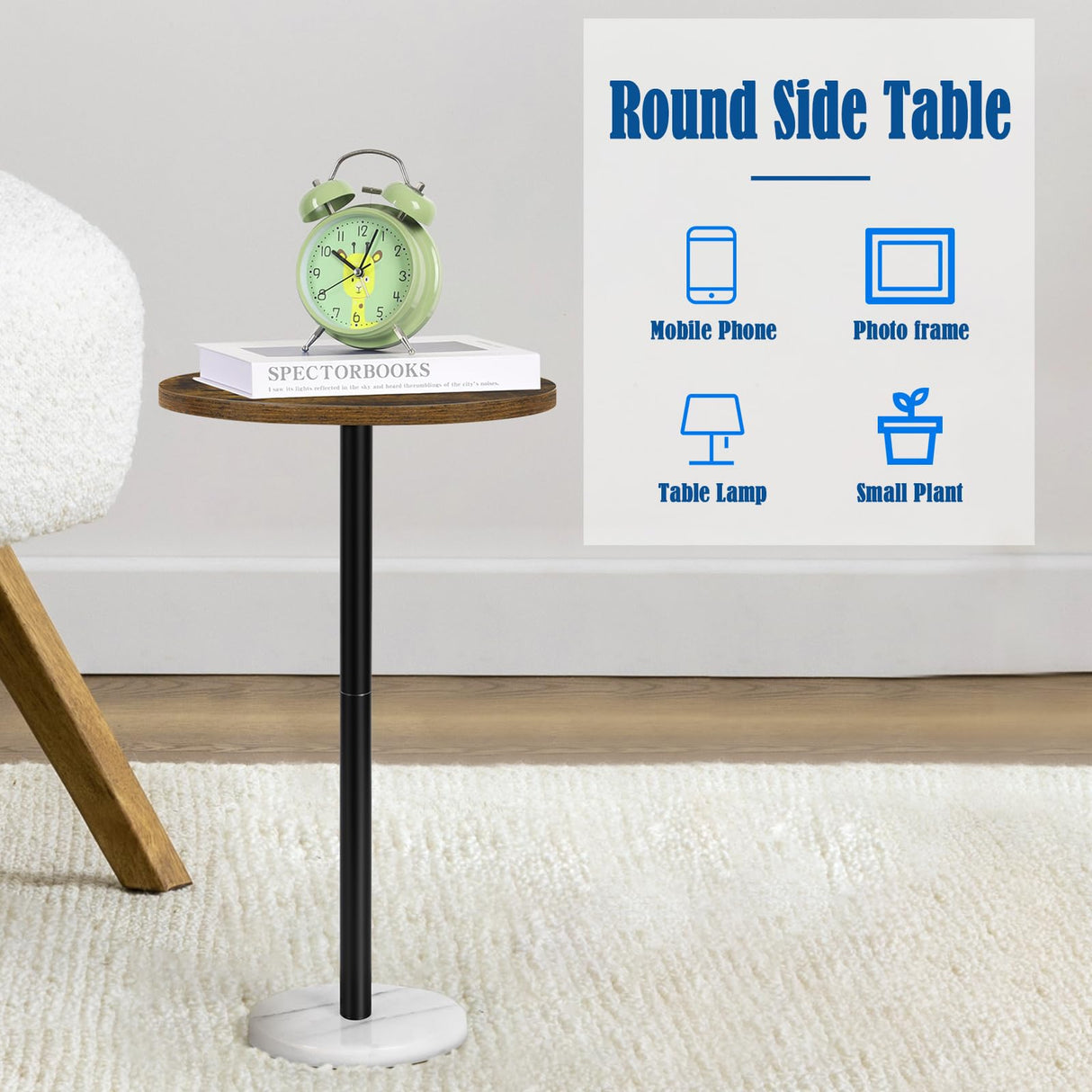 Round Table Set of 2 Small End Table for Small Spaces Round Coffee Table