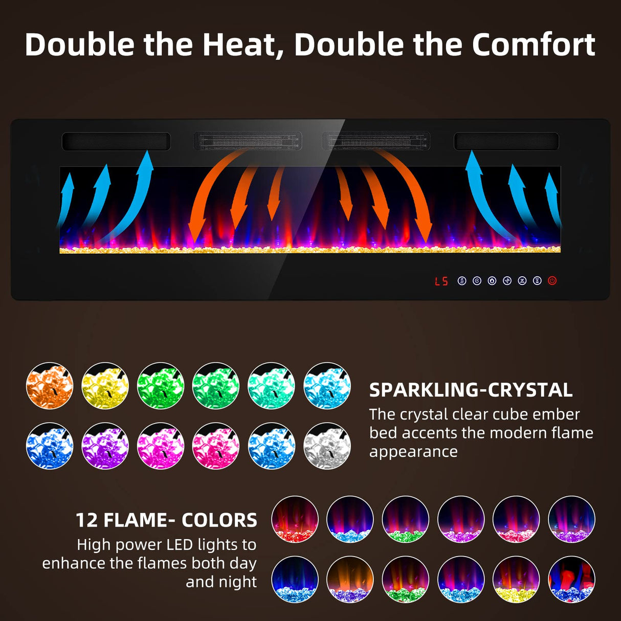 Wall Fireplace for Living Room-Fireplace Freestanding