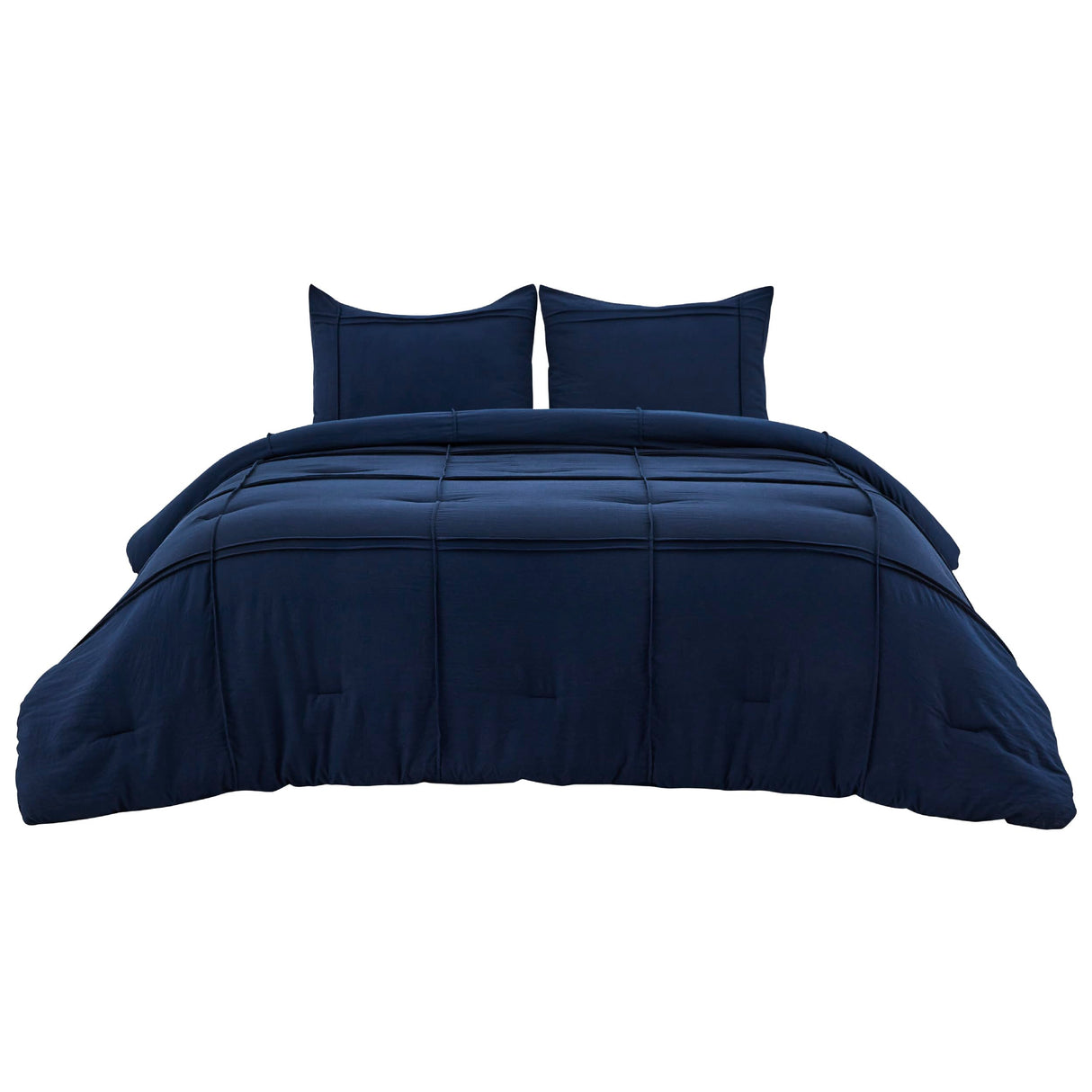 Full Comforter Set with Sheets - 4 Pieces Soft Navy Blue Bedding Sets