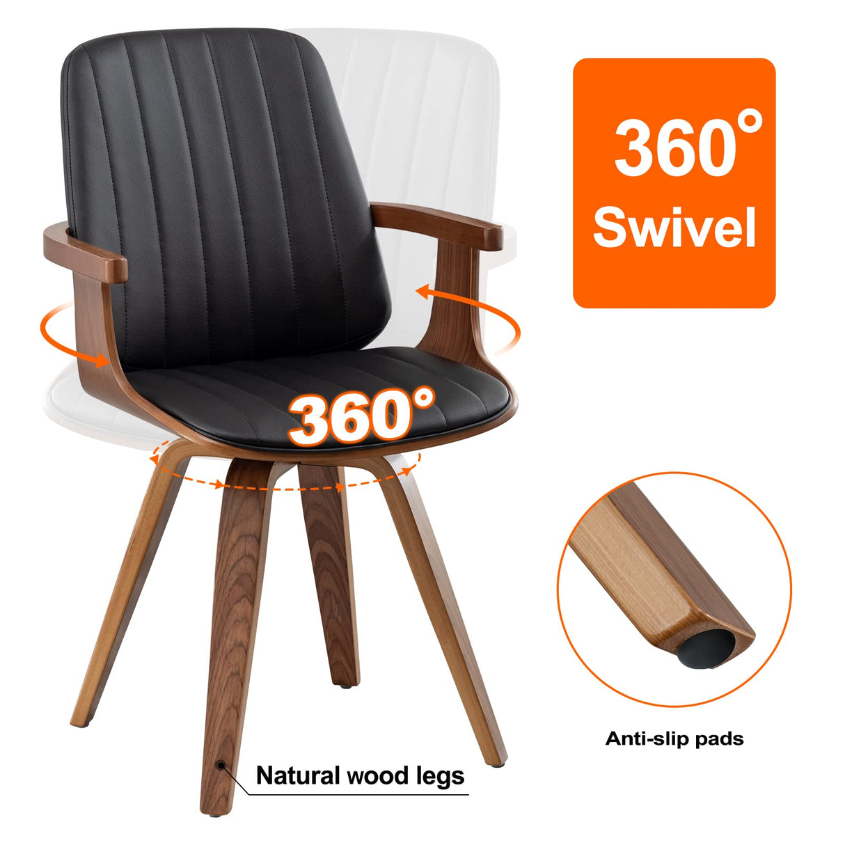 Dining Chairs Set of 2, Mid Century Modern Dining Room Chairs