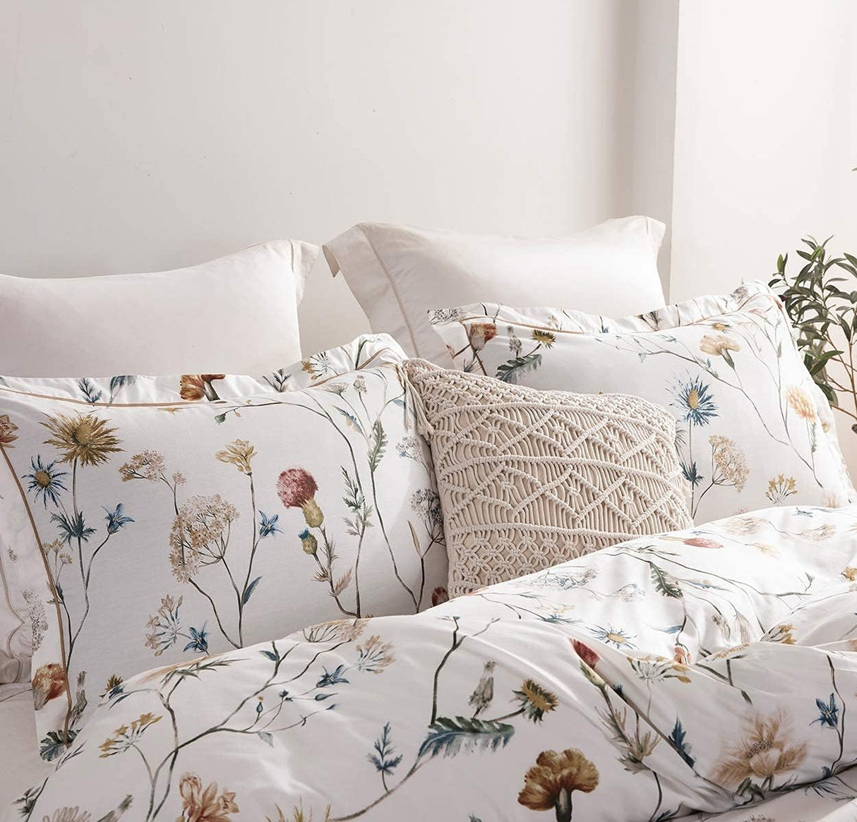 Comforter King Size, 600 Thread Count Cotton White Printed
