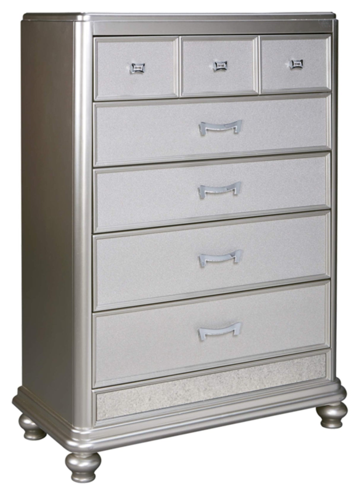 5 Drawer Chest with Faux Shagreen Drawer Fronts