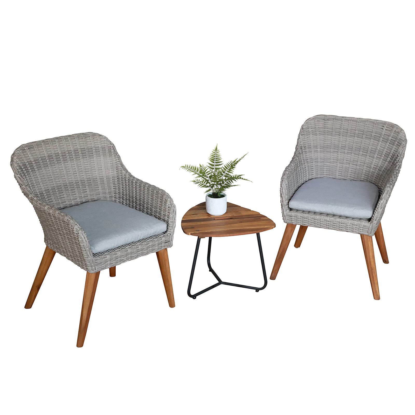 Outdoor 3-Piece Bistro Set with Seat Cushion