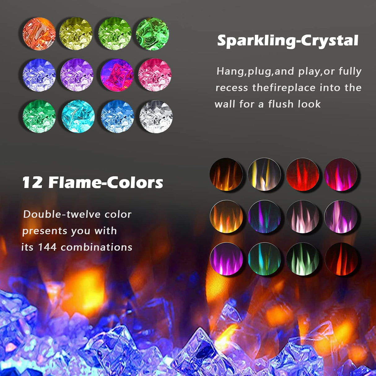 50 inch Ultra-Thin Silence Linear Electric Fireplace