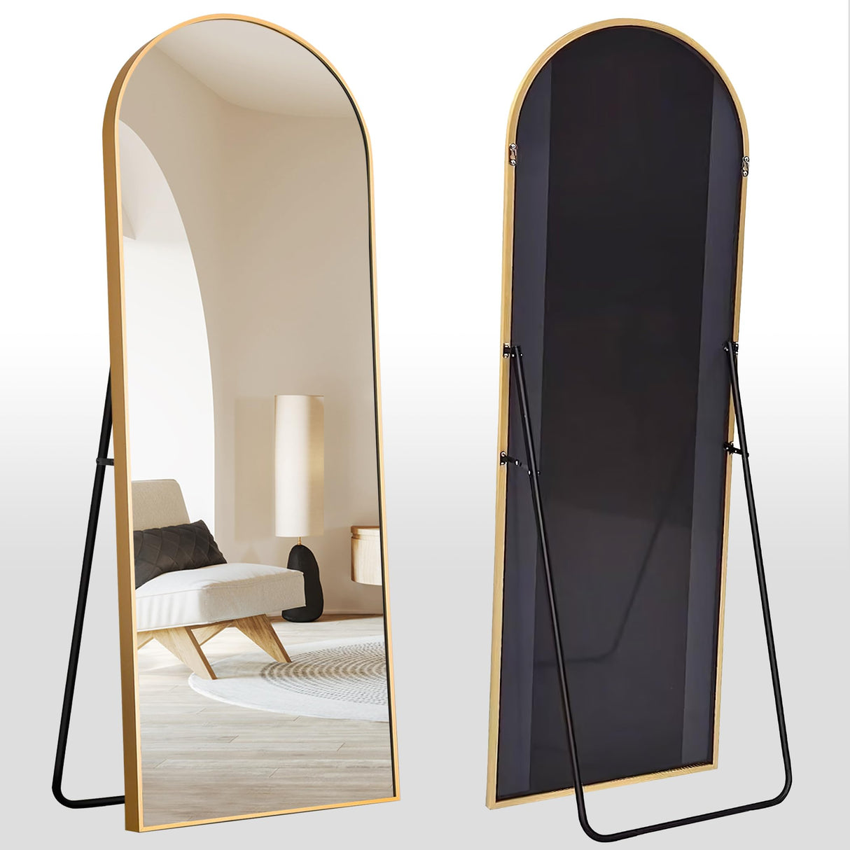 Arched Full Length Mirror, 64”x21” Floor Length Mirror