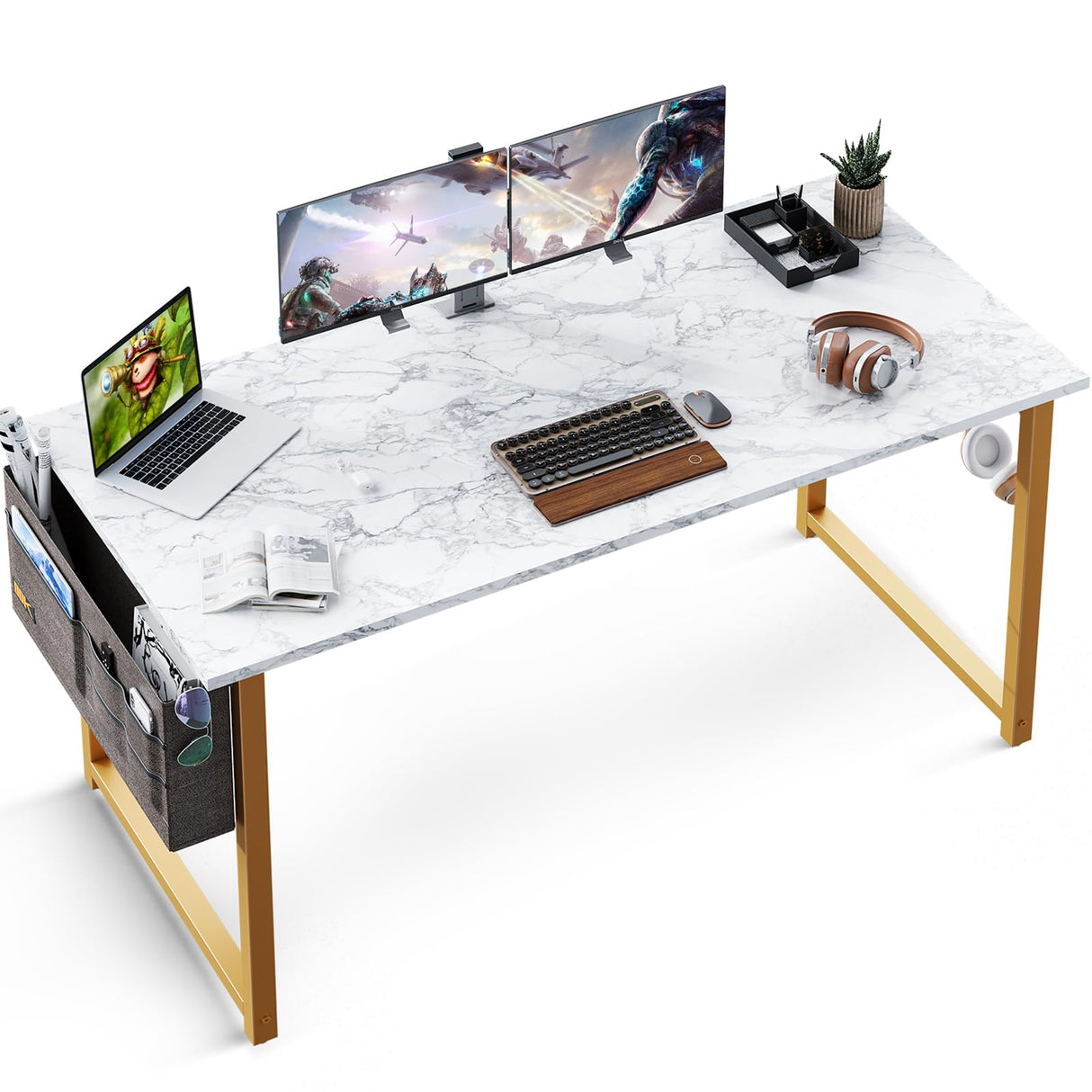Computer Writing Desk 55 inch, Sturdy Home Office Table