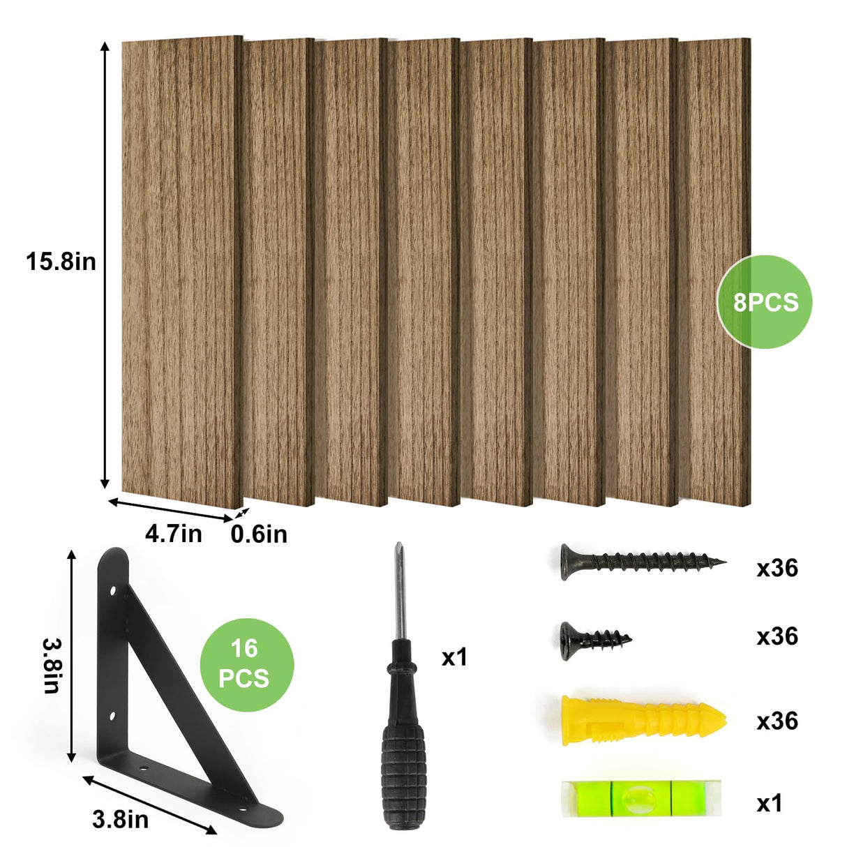 Floating Shelves Wall Shelves Width 4.7in Rustic Wood Set of 8, Wall Storage Shelves