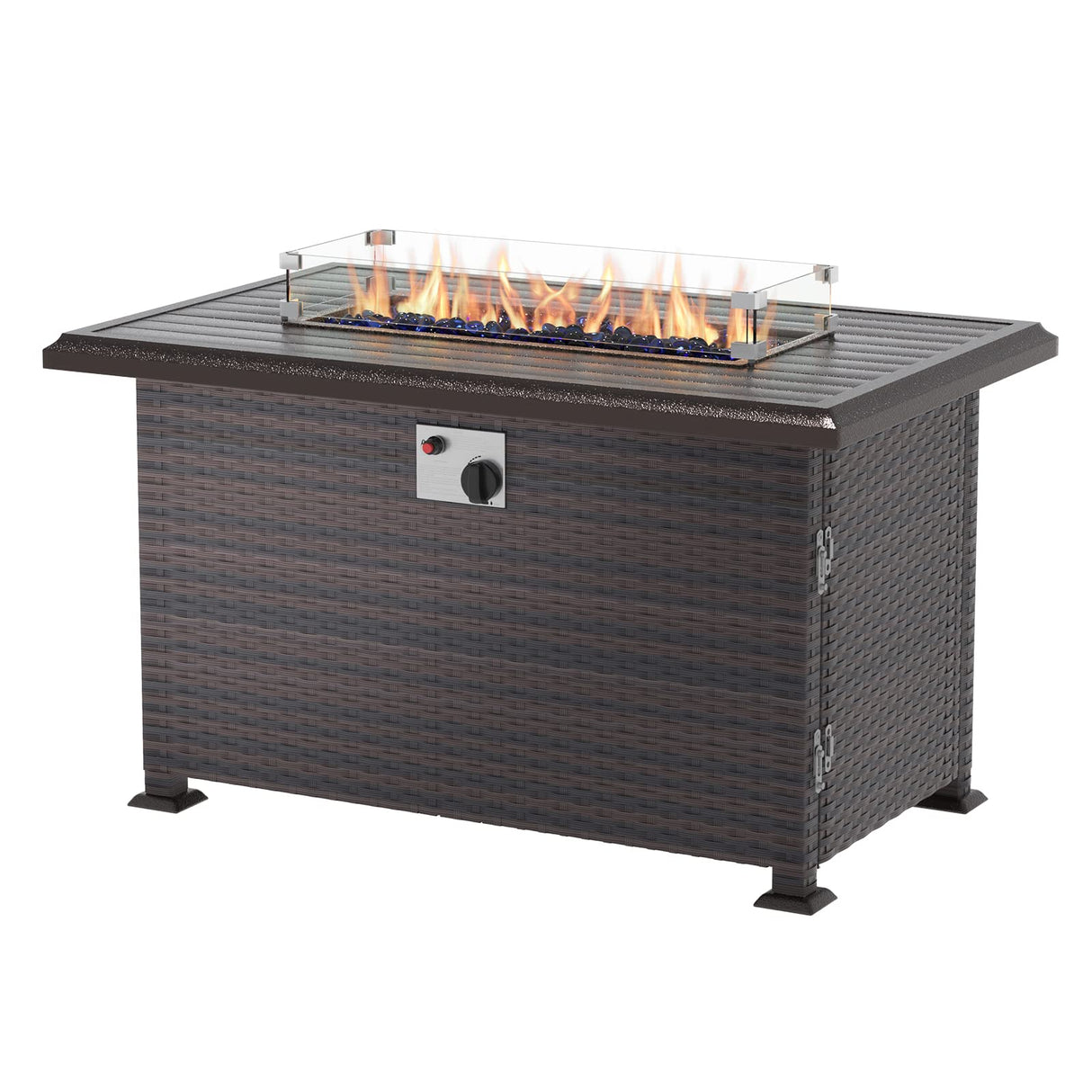 Outdoor Patio Furniture Set with Propane Fire Pit Table