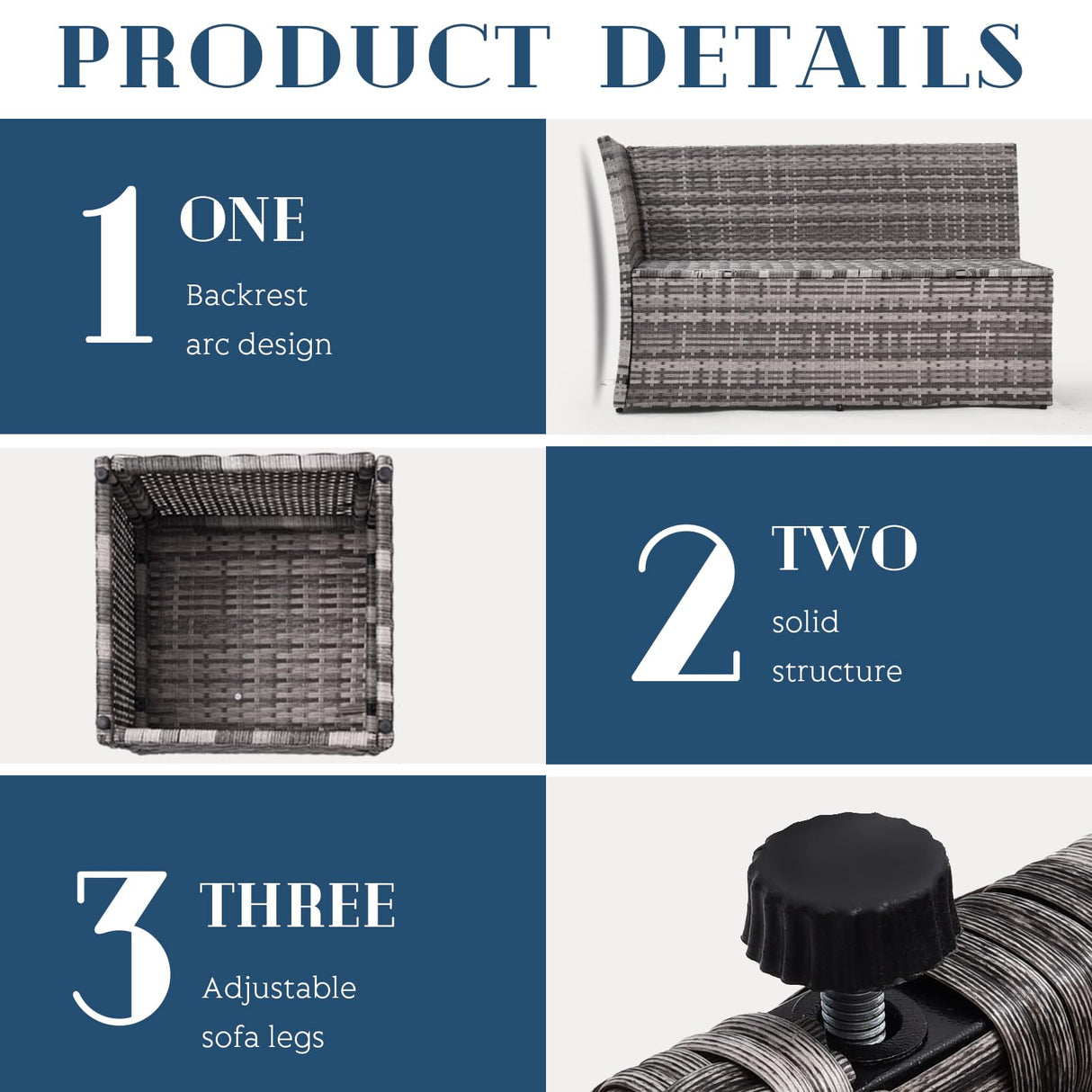 7 Piece Patio Furniture Set Wicker Conversation Set Outdoor