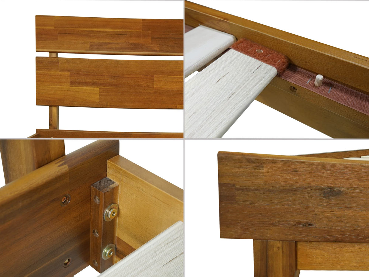 Bed Frame with Headboard Solid Wood Platform Bed