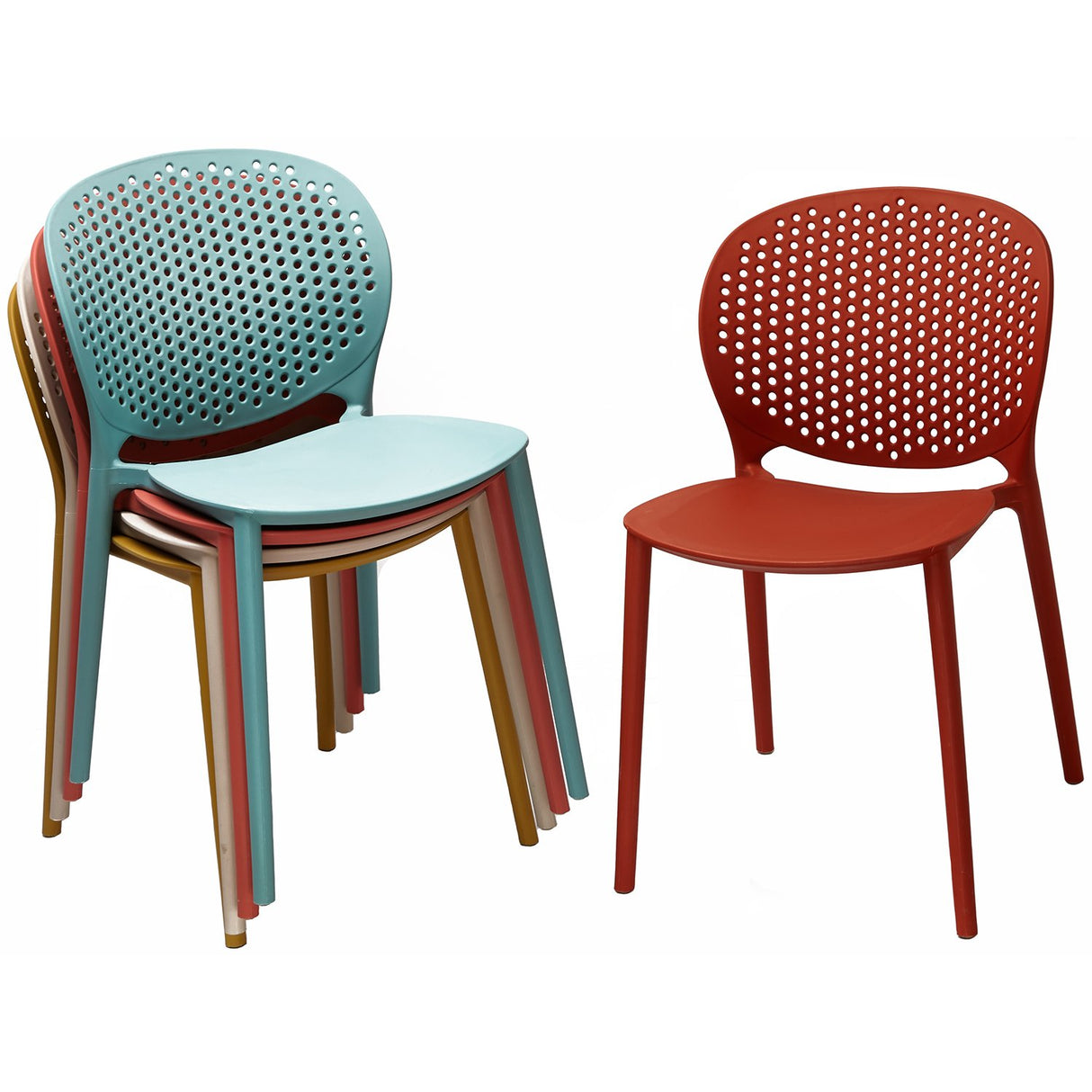 Set of 4 Modern Pool Patio Chairs