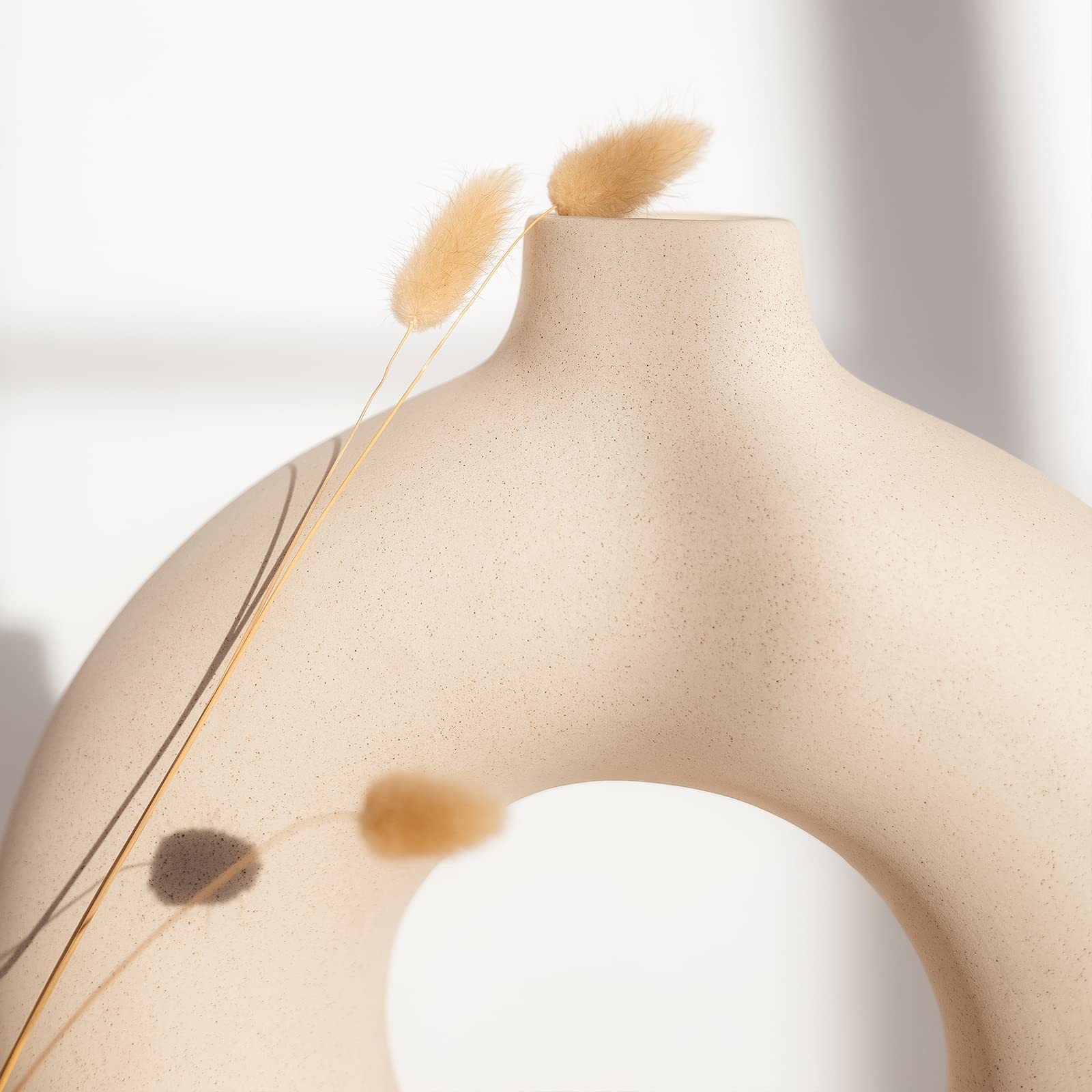 Ceramic Hollow Donut Vase Set of 2