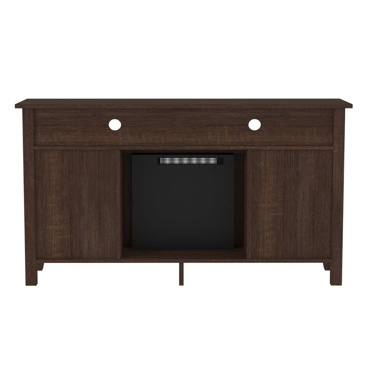 Glass Door Highboy Fireplace TV Stand for TVs up to 65