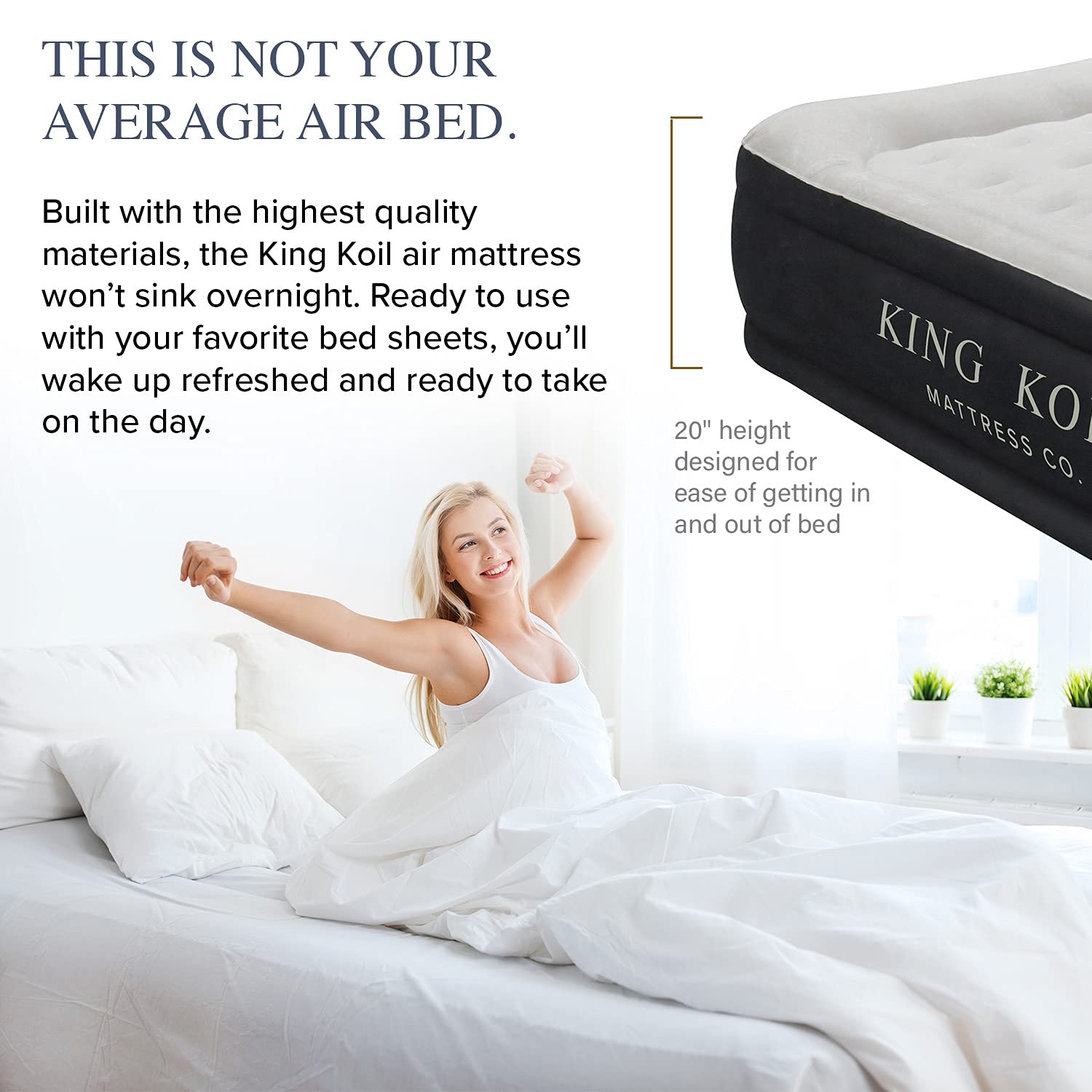 Luxury Twin Air Mattress with Built-in High Speed Pump for Camping
