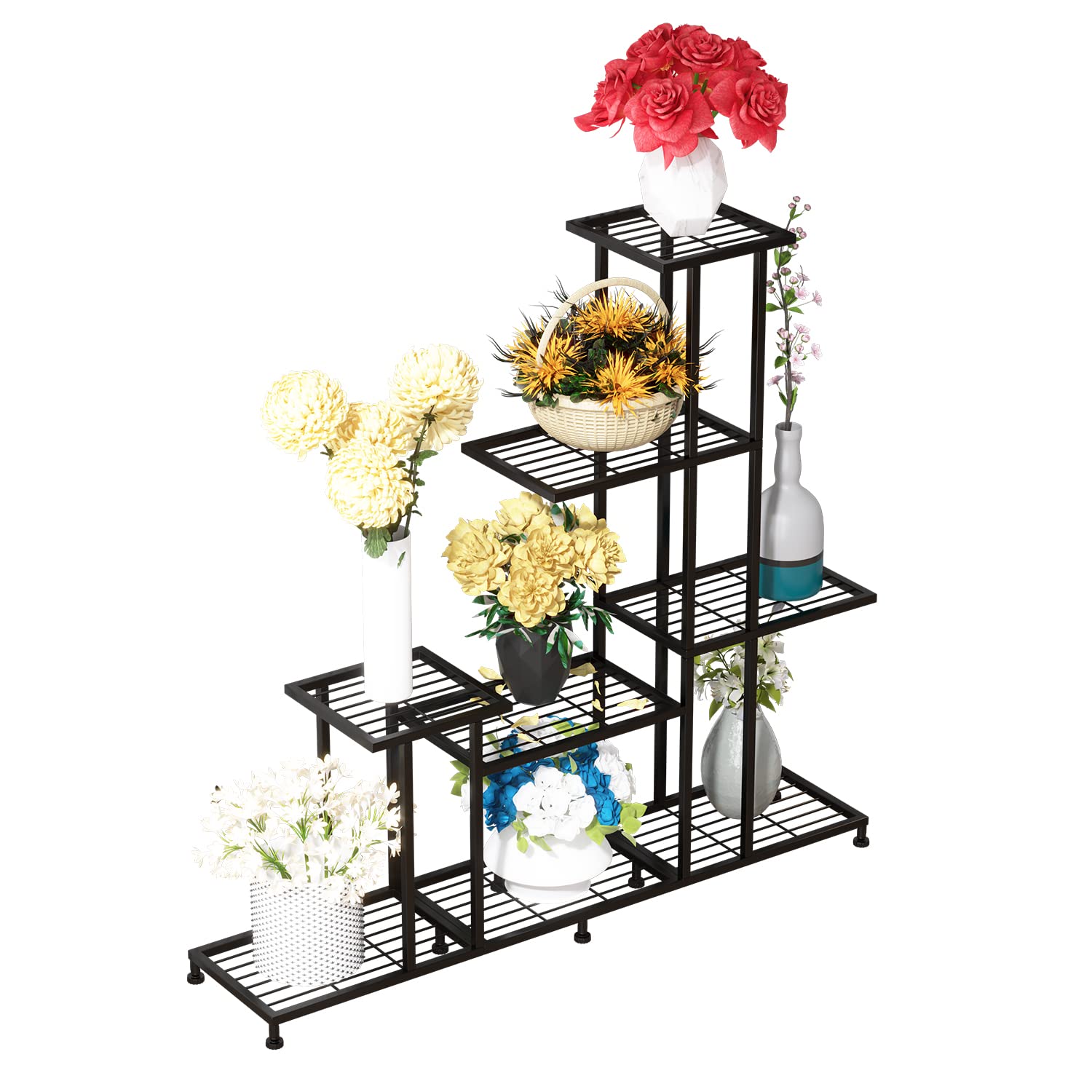 VersaTier 5 Tier Metal Plant Stand – Indoor & Outdoor Plant Display Rack