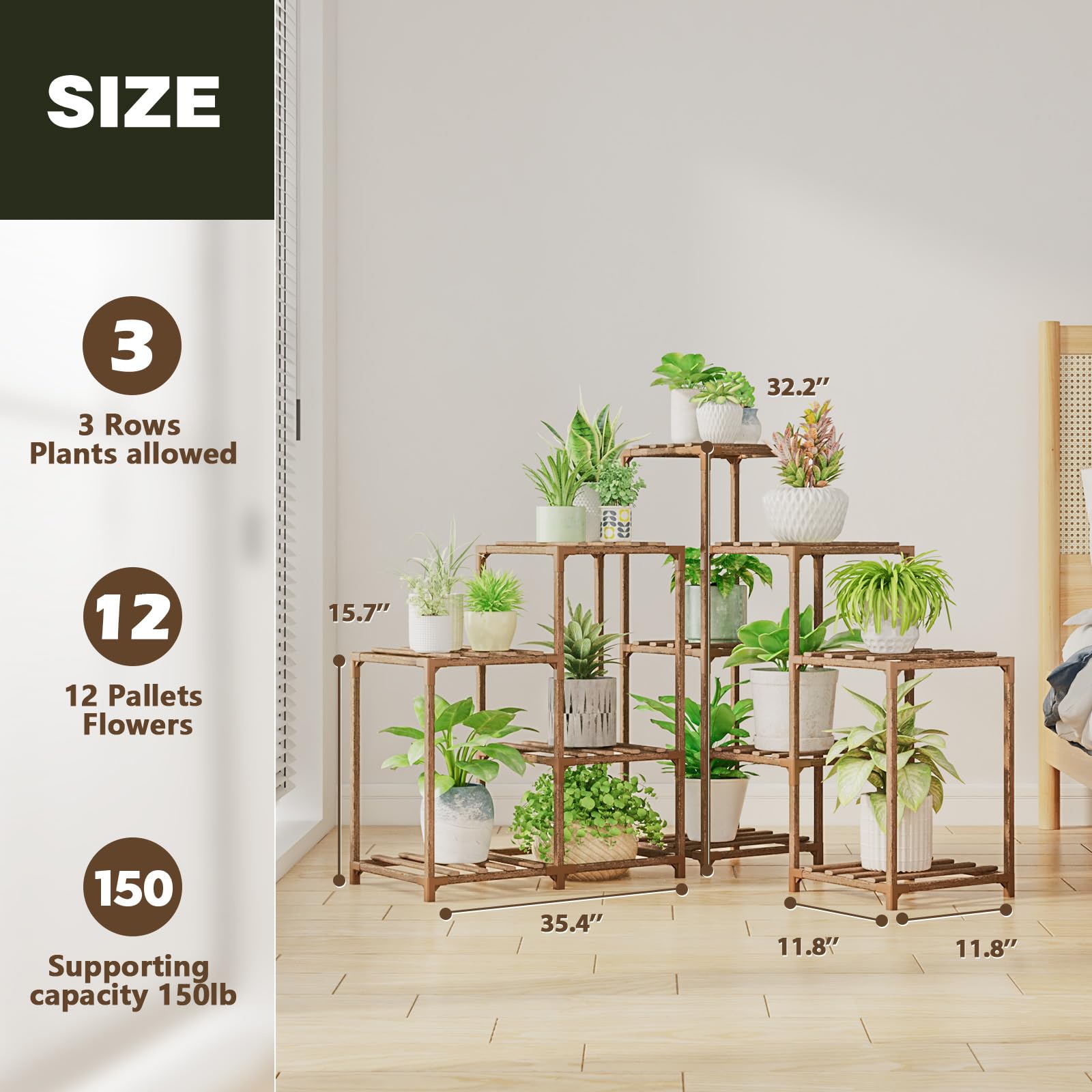 Outdoor Plant Stand Indoor Corner Plant Shelf 11 Potted Large Plant Holder
