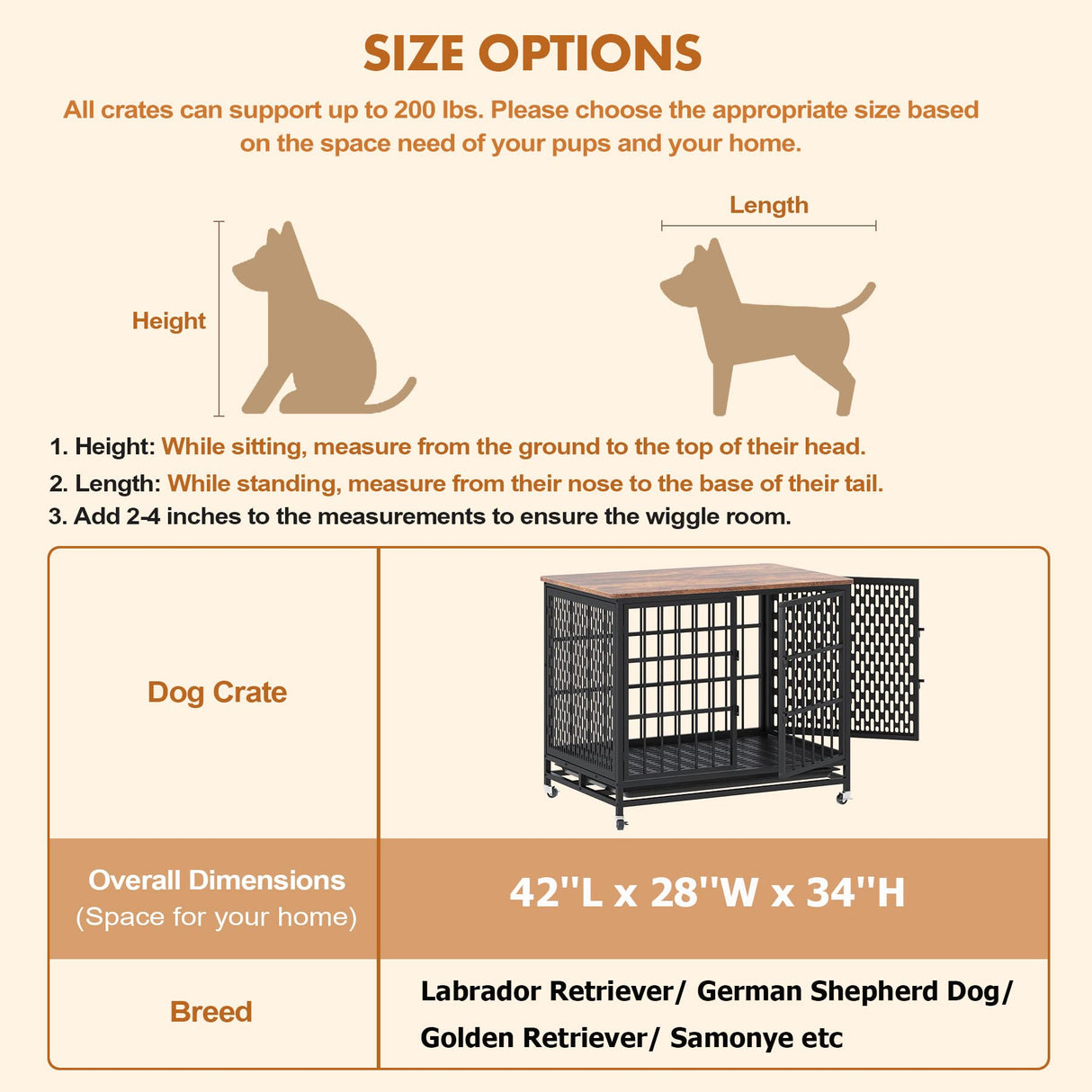 Large Dog Crate 42 inch Heavy Duty Extra Large Dog Crate Furniture