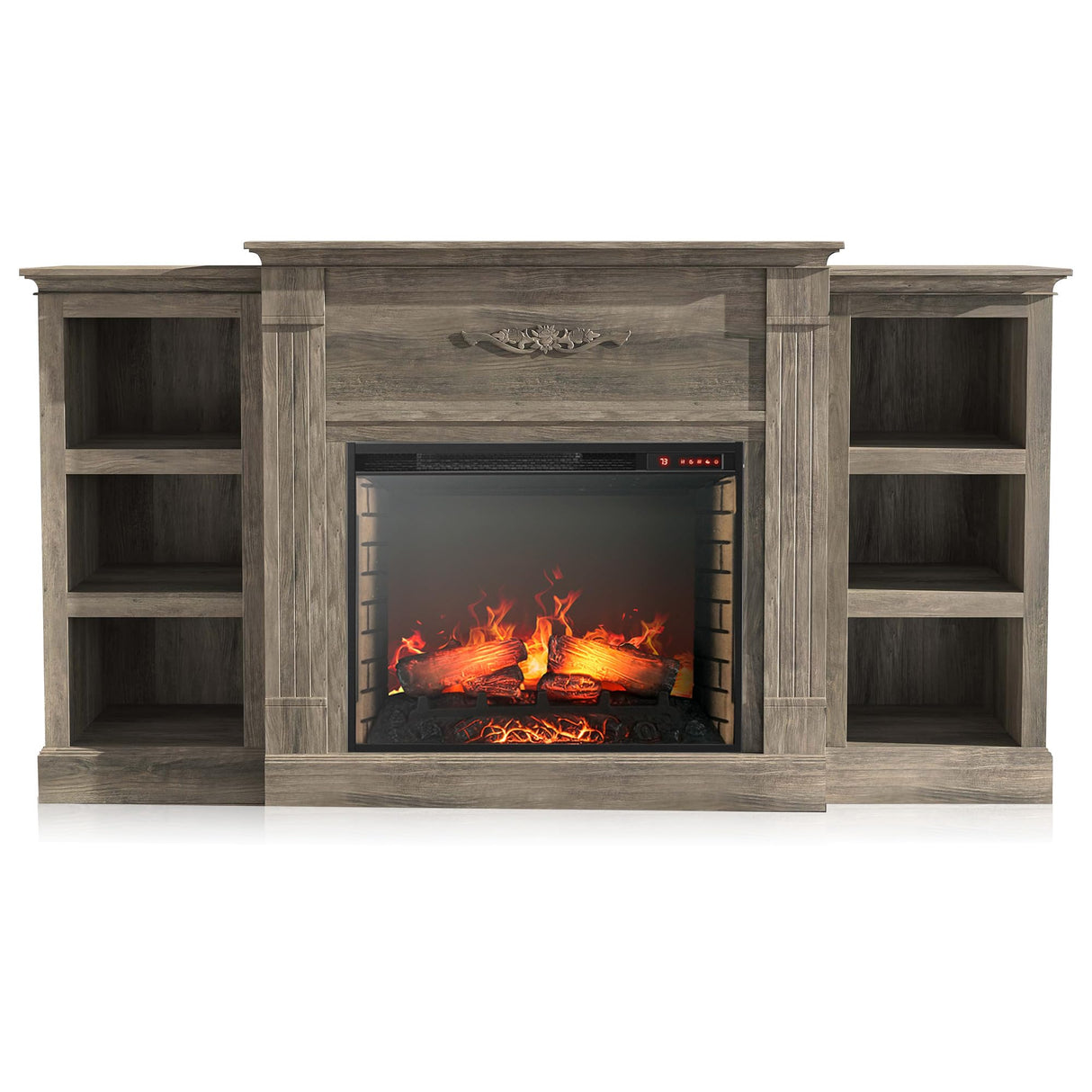 Electric Faux Fireplace TV Stand Mantel Heater