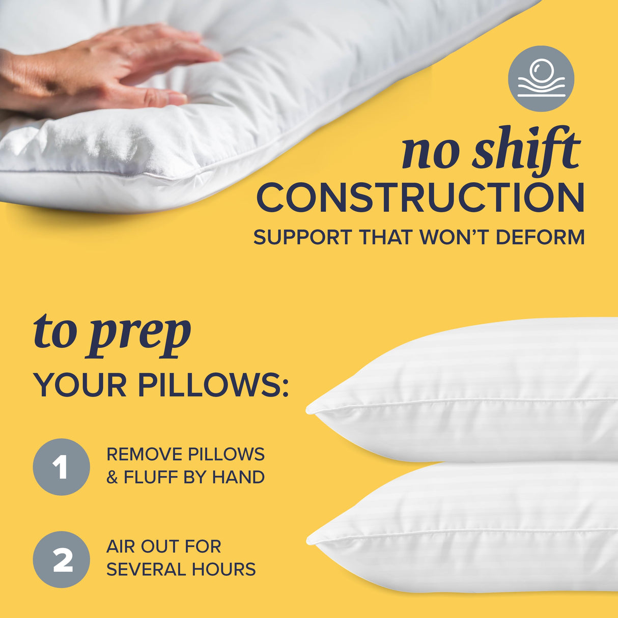 Bed Pillows Standard / Queen Size Set of 2 - Microfiber Pillows