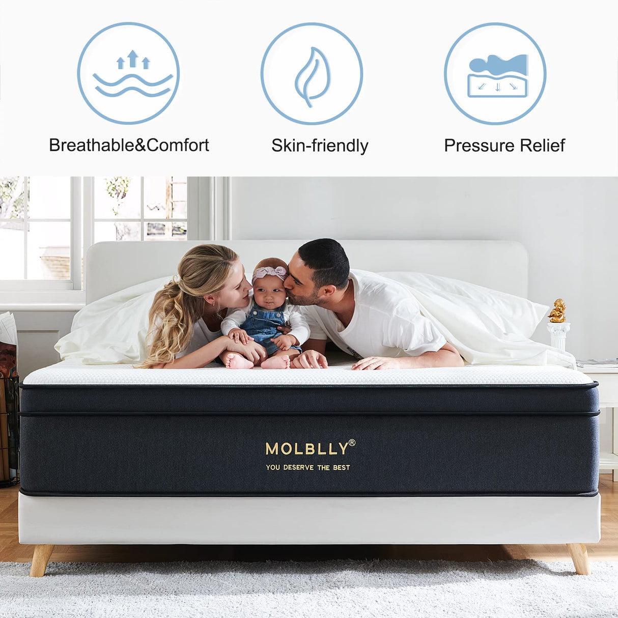 Full Mattress, 12 Inch Hybrid Mattress in a Box with Gel Memory Foam