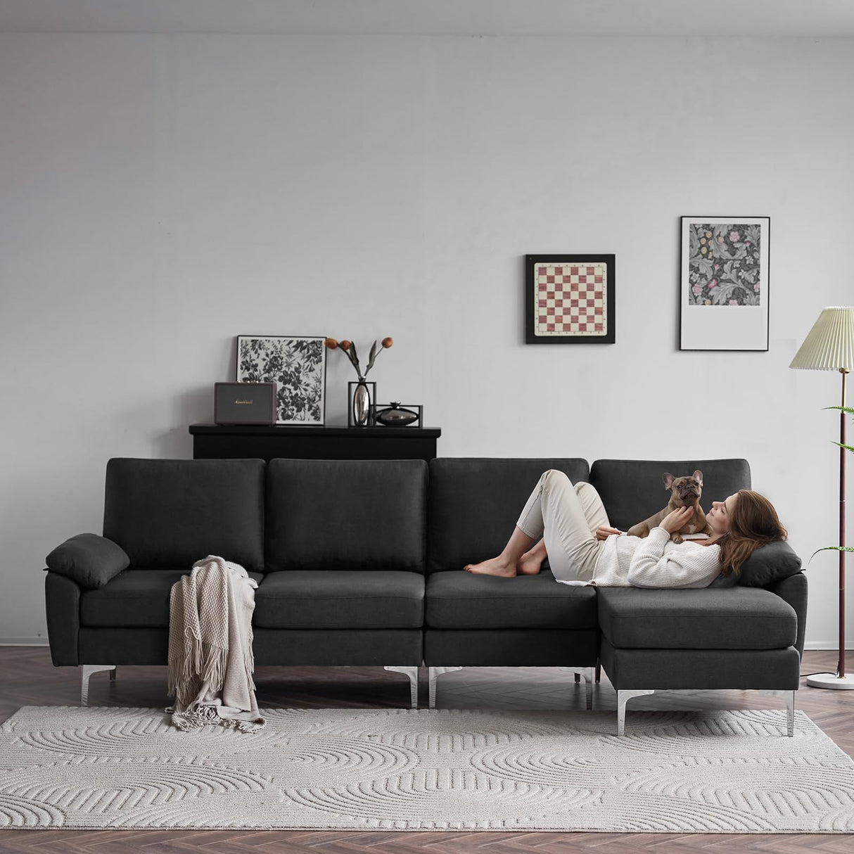 Convertible Sectional Sofa 110 L Shape Sofa