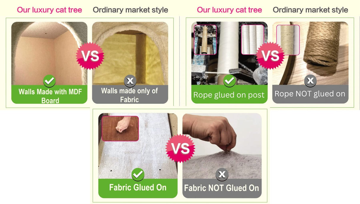 72" Tall Extra Large Cat Tree Kitty Tower Condo Cat House