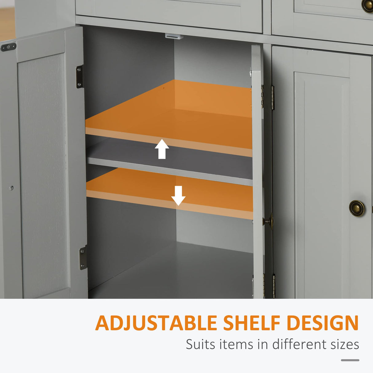 Kitchen Island on Wheels, Rolling Cart with Rubberwood Top