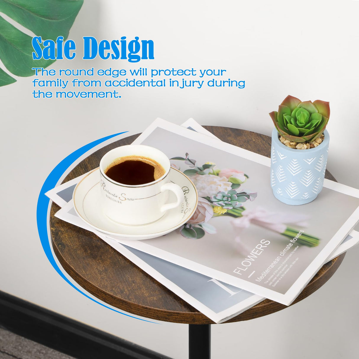 Round Table Set of 2 Small End Table for Small Spaces Round Coffee Table