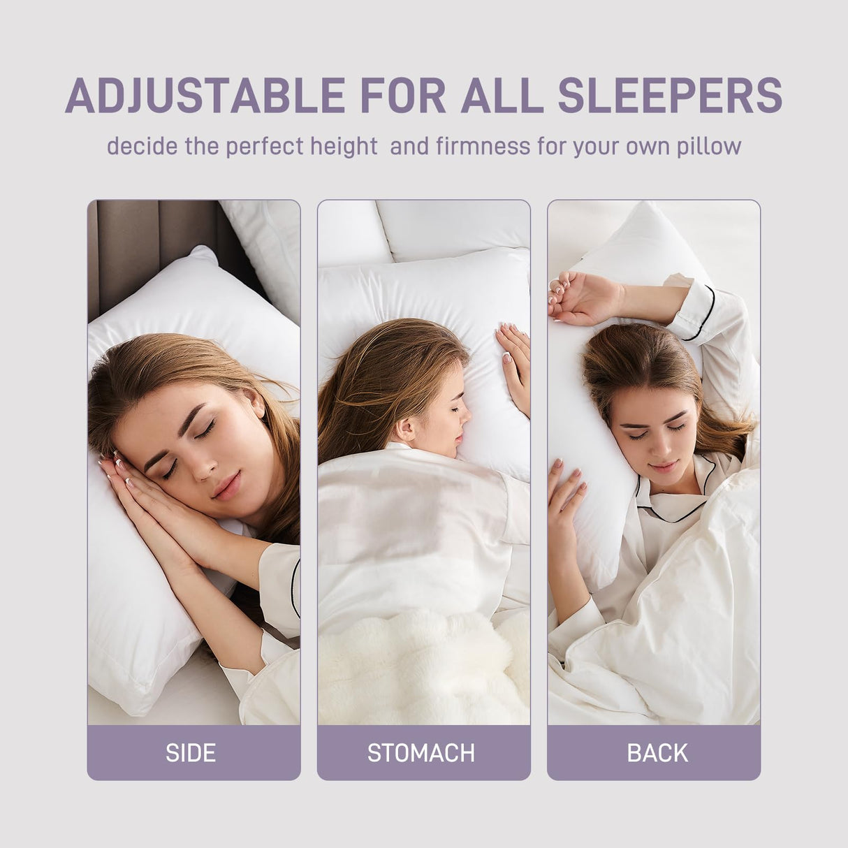 Adjustable Hypoallergenic Pillows for Soft Medium Firm