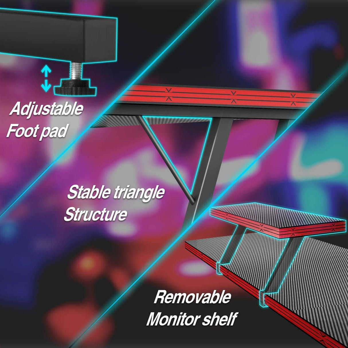 L Shaped Gaming Desk 51 Inch Computer Corner Desk, Home Pc Desk