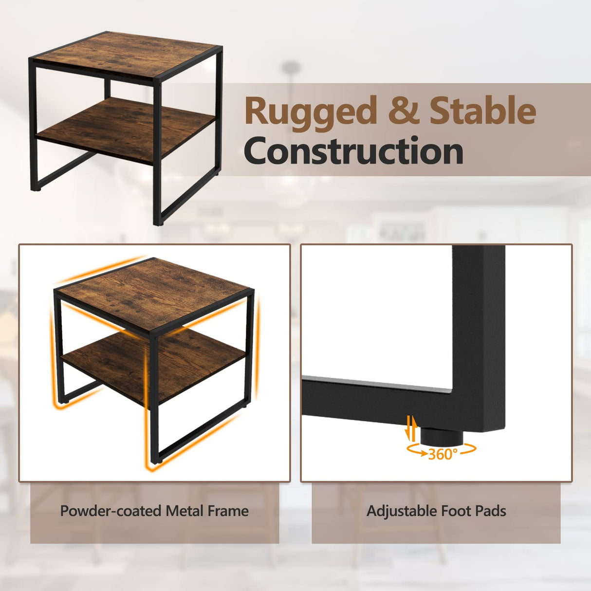 Square End Table Set of 2