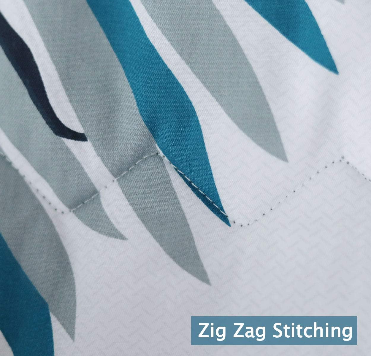 Comforter Queen Size, 600 Thread Count Cotton Blue Floral with Khaki