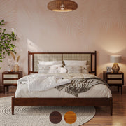 Oliver 15 Inch Signature Bed Frame with Rattan Headboard