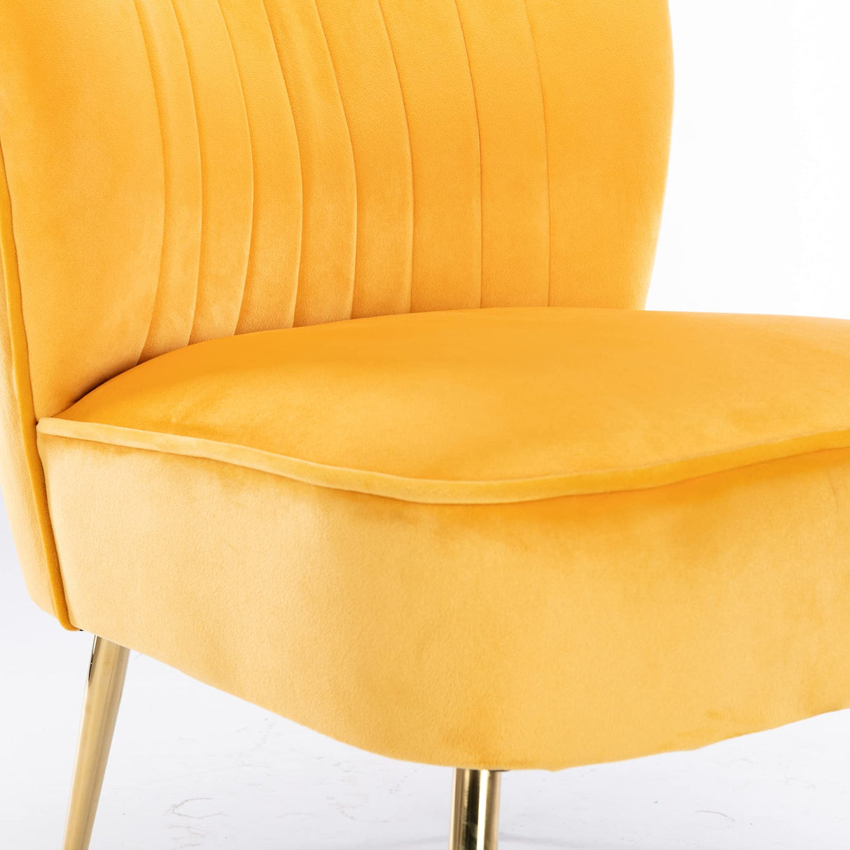 Velvet Accent Chair Set of 2 Comfy Living Room Chair Armless Slipper Chair