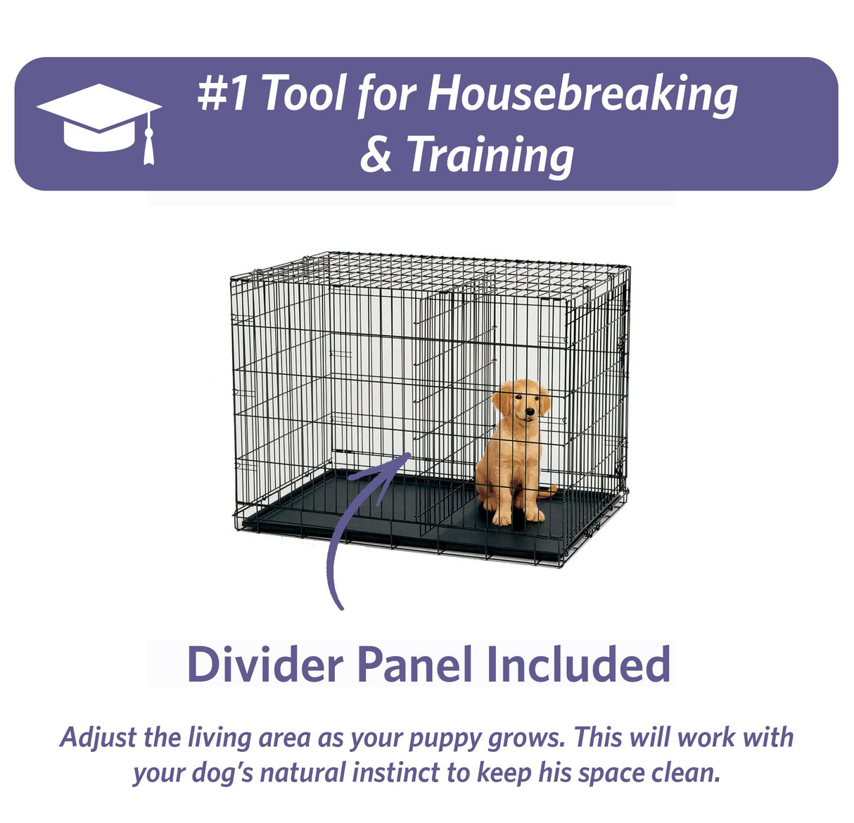 Newly Enhanced Single Door iCrate Dog Crate, Includes Leak-Proof Pan