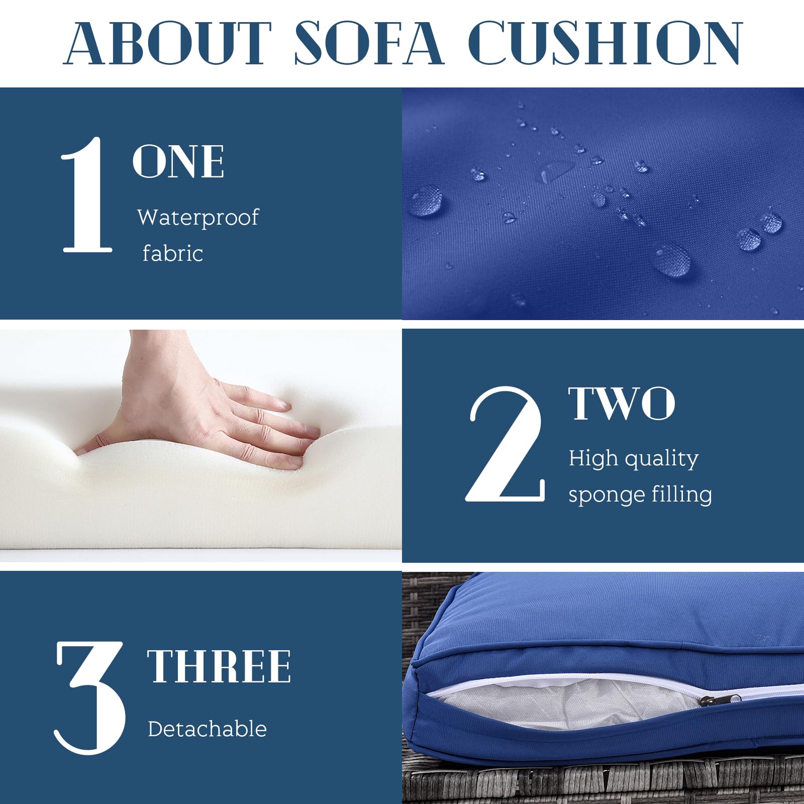 7 Piece Patio Furniture Set Wicker Conversation Set Outdoor