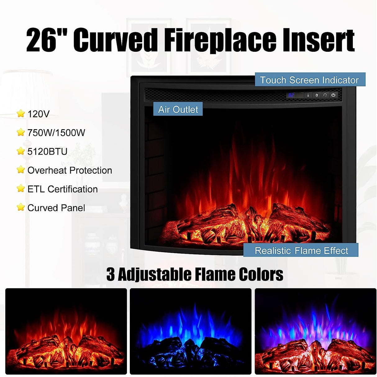 Electric Fireplace Media Entertainment Center